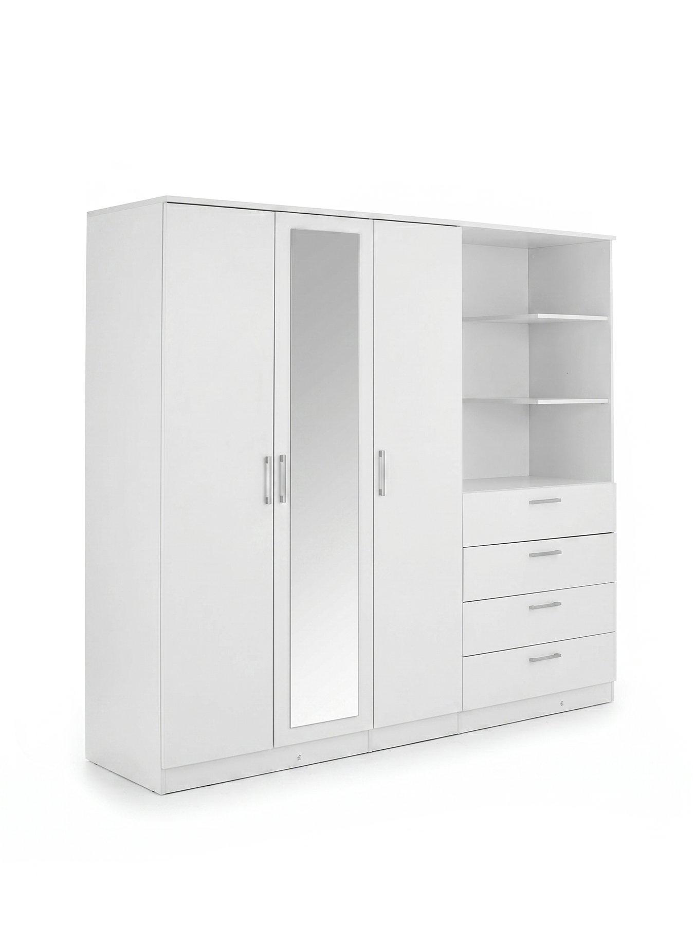 Image 3 of 7 of The Very Collection Panama 3 Door 4 Drawer Combi Wardrobe - White - FSC&reg; Certified