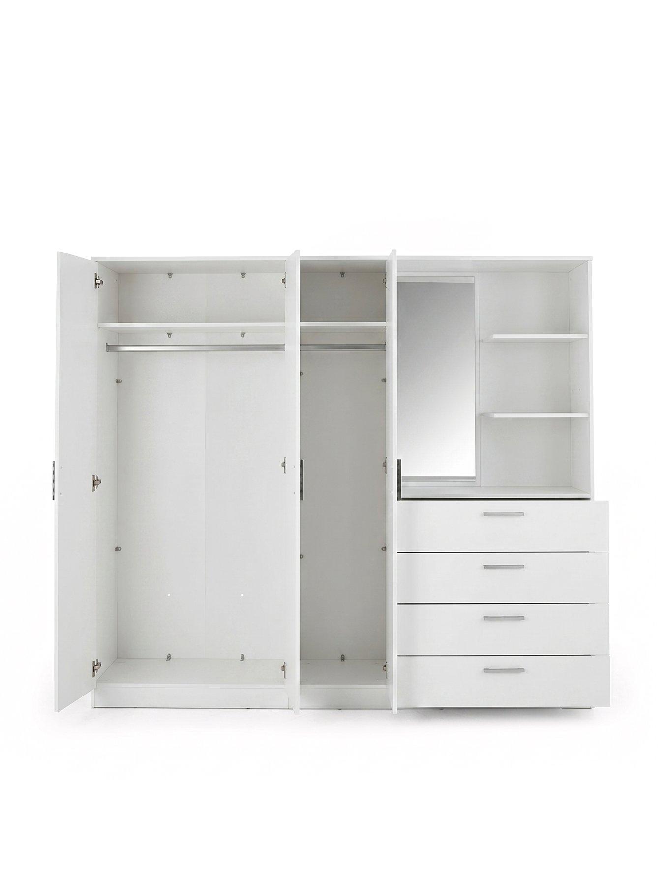Image 4 of 7 of The Very Collection Panama 3 Door 4 Drawer Combi Wardrobe - White - FSC&reg; Certified