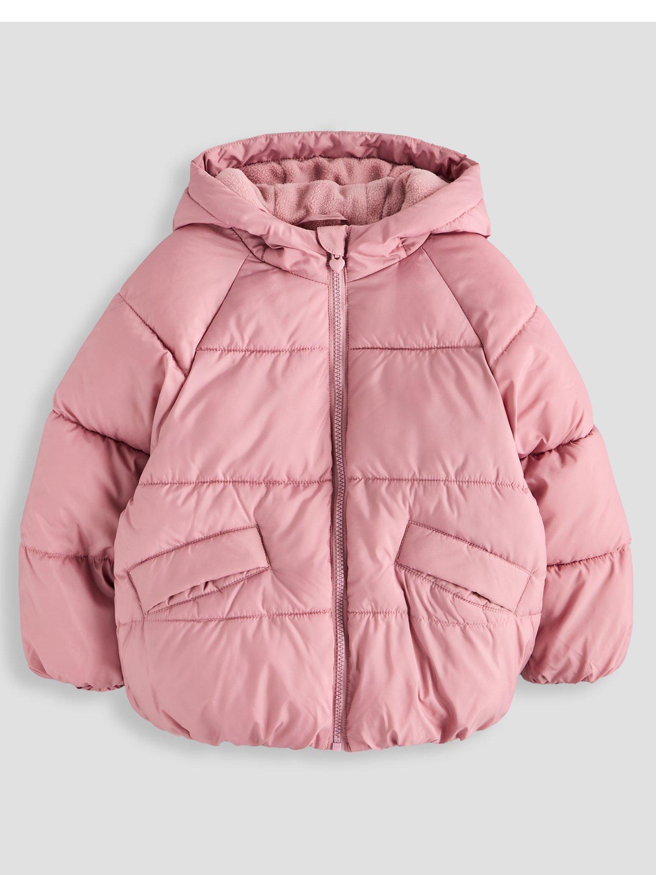 The Very Collection Girls Padded Heart Zip Up Jacket - Pink