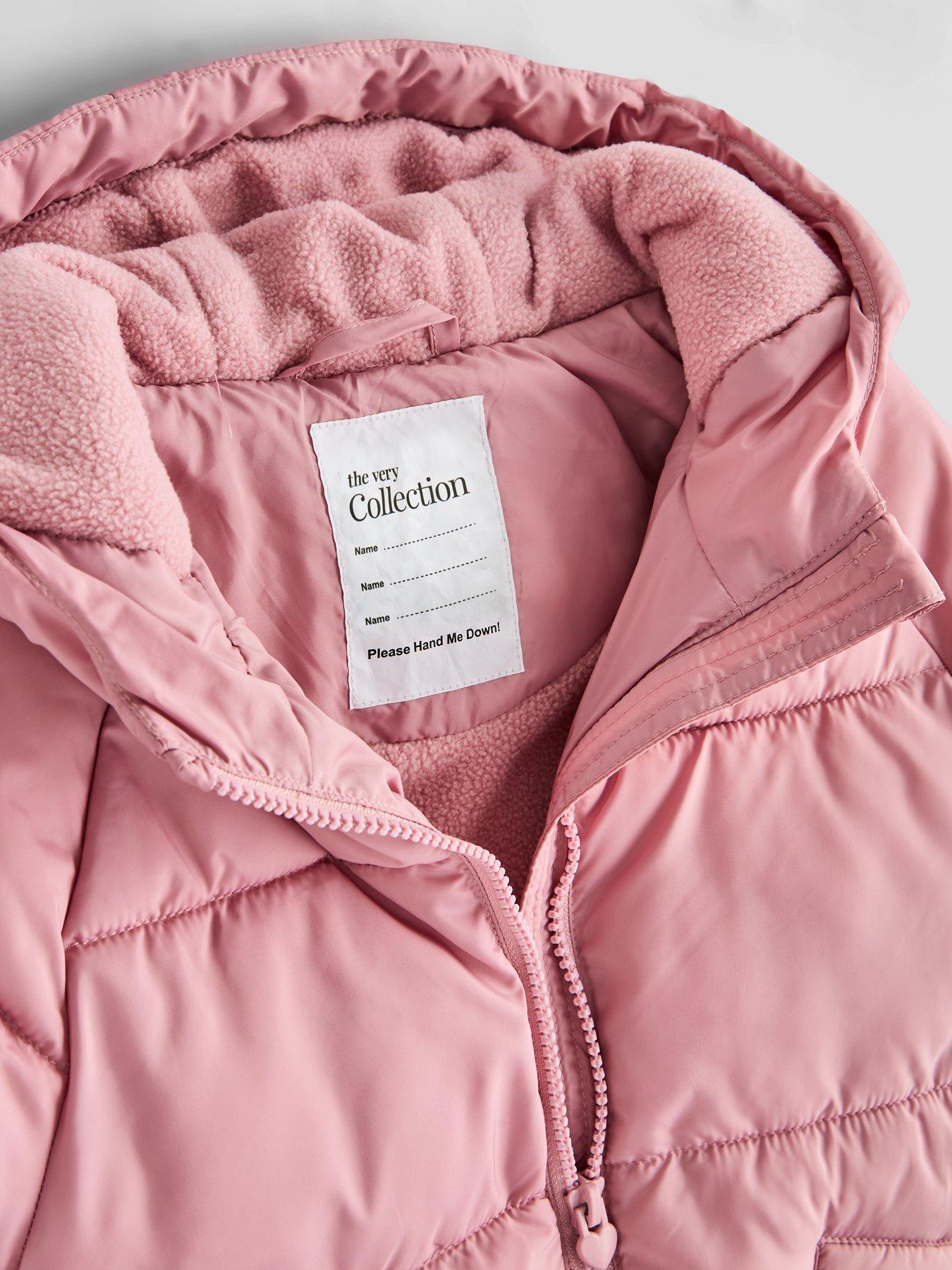 Image 3 of 5 of The Very Collection Girls Padded Heart Zip Up Jacket (9 months - 7 years) - Pink