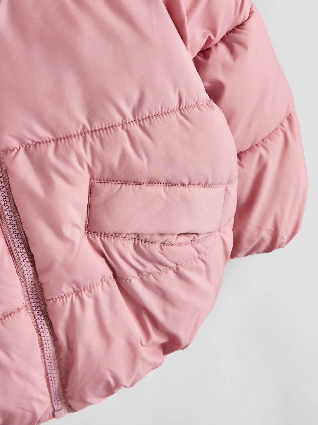 Image 5 of 5 of The Very Collection Girls Padded Heart Zip Up Jacket (9 months - 7 years) - Pink