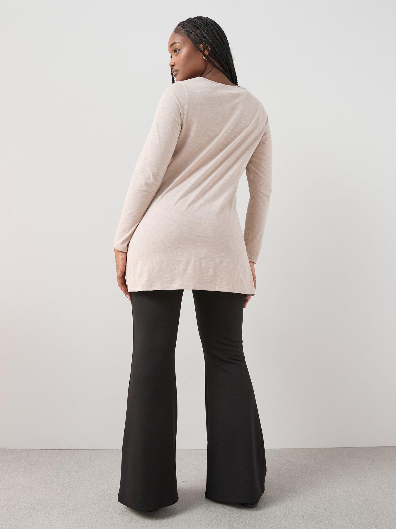 Image 2 of 6 of The Very Collection Curve Scoop Neck Long Sleeve Top - Beige