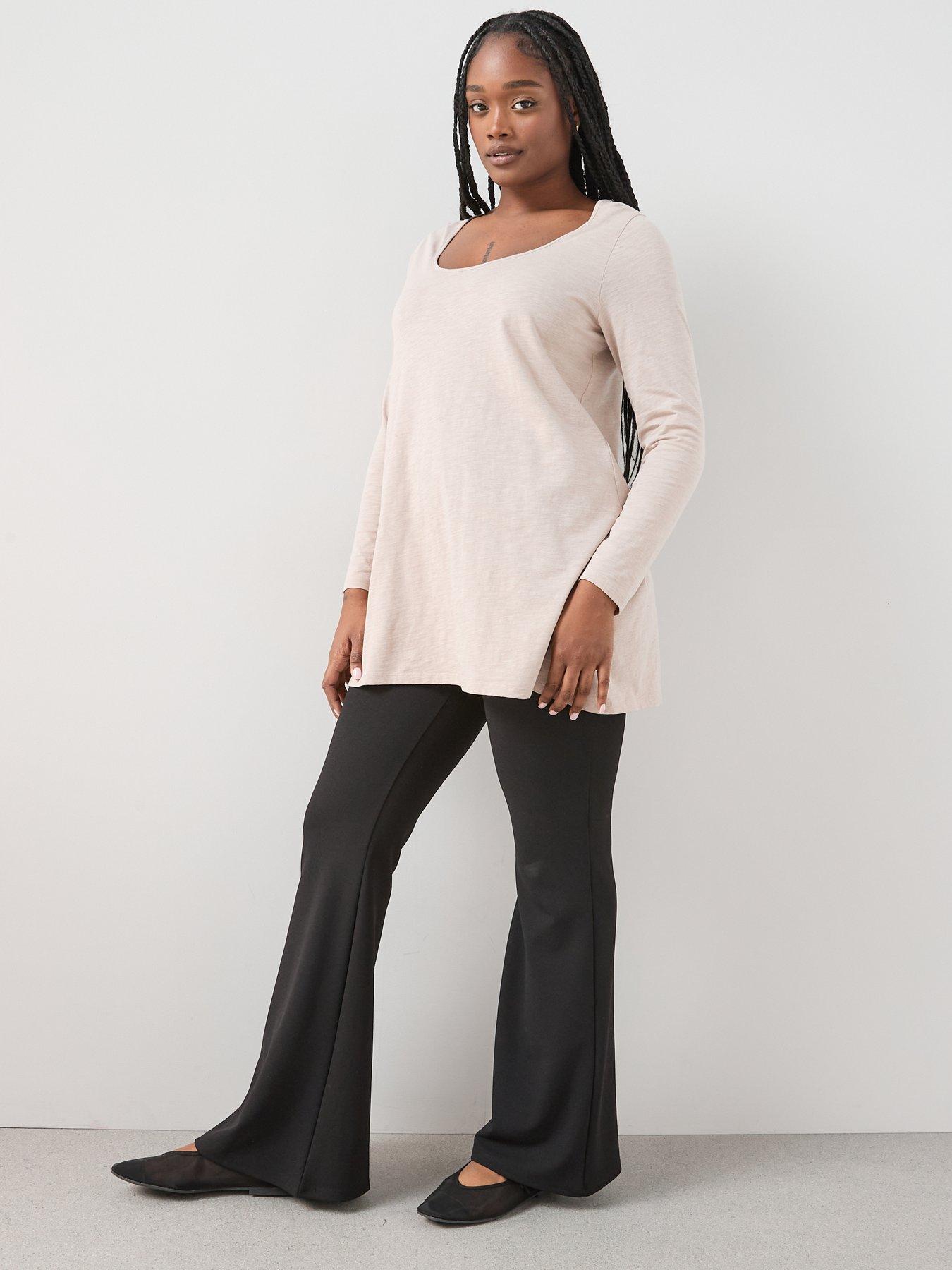 Image 6 of 6 of The Very Collection Curve Scoop Neck Long Sleeve Top - Beige