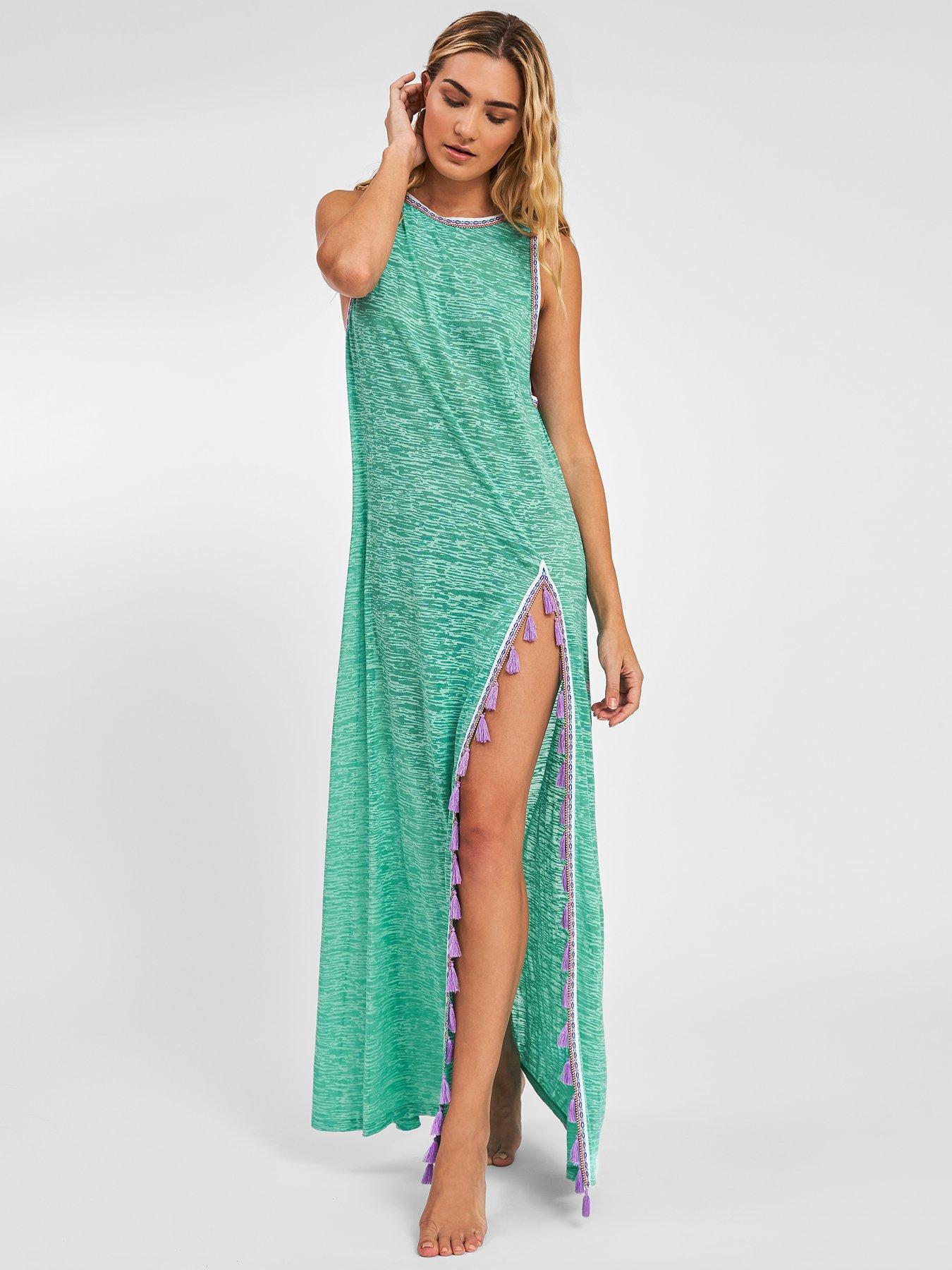 PITUSA Tassel Slit Beach Dress- Mint