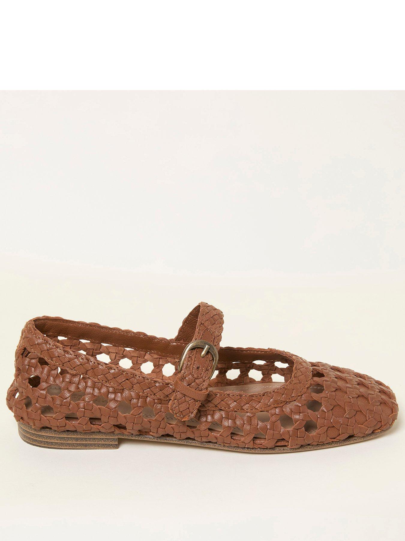 FatFace Weave Mary Jane - Tan Brown