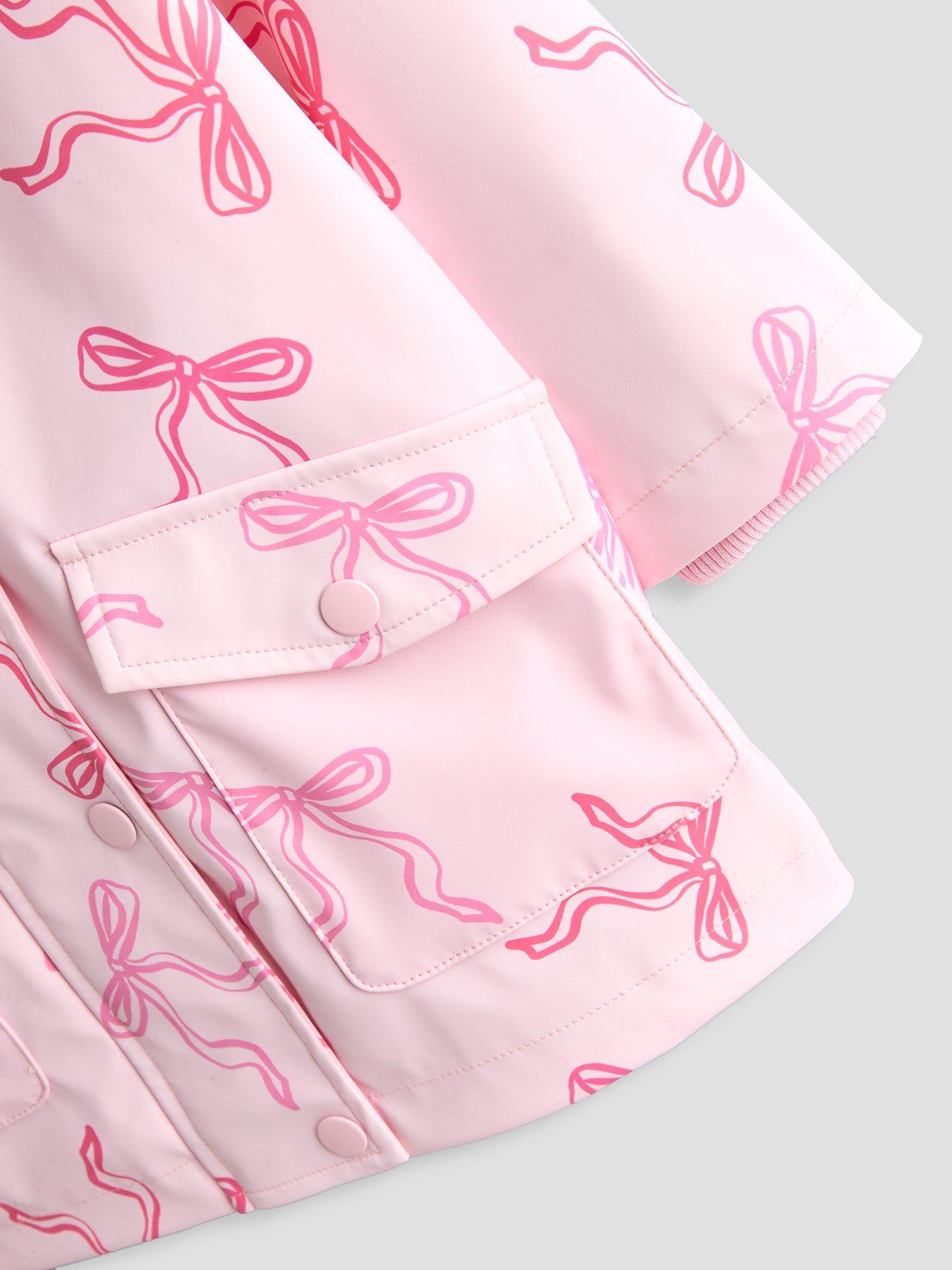 Image 3 of 6 of The Very Collection Girls Bow Printed Rainmac Coat (9 months - 7 years) - Light Pink