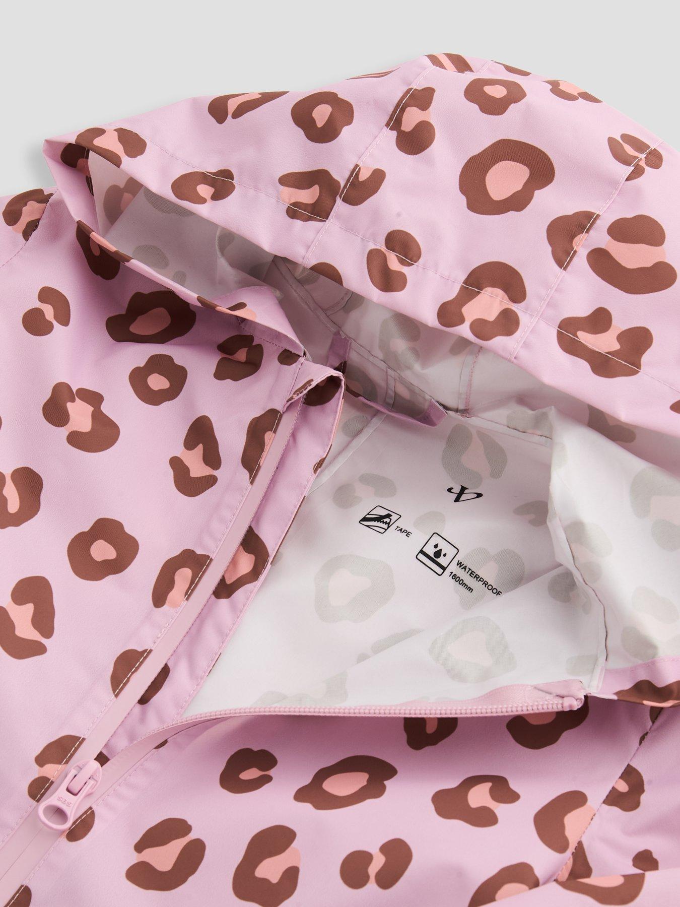 Image 3 of 5 of The Very Collection Girls Printed Basic Zip Through Puddle Suit - Pink