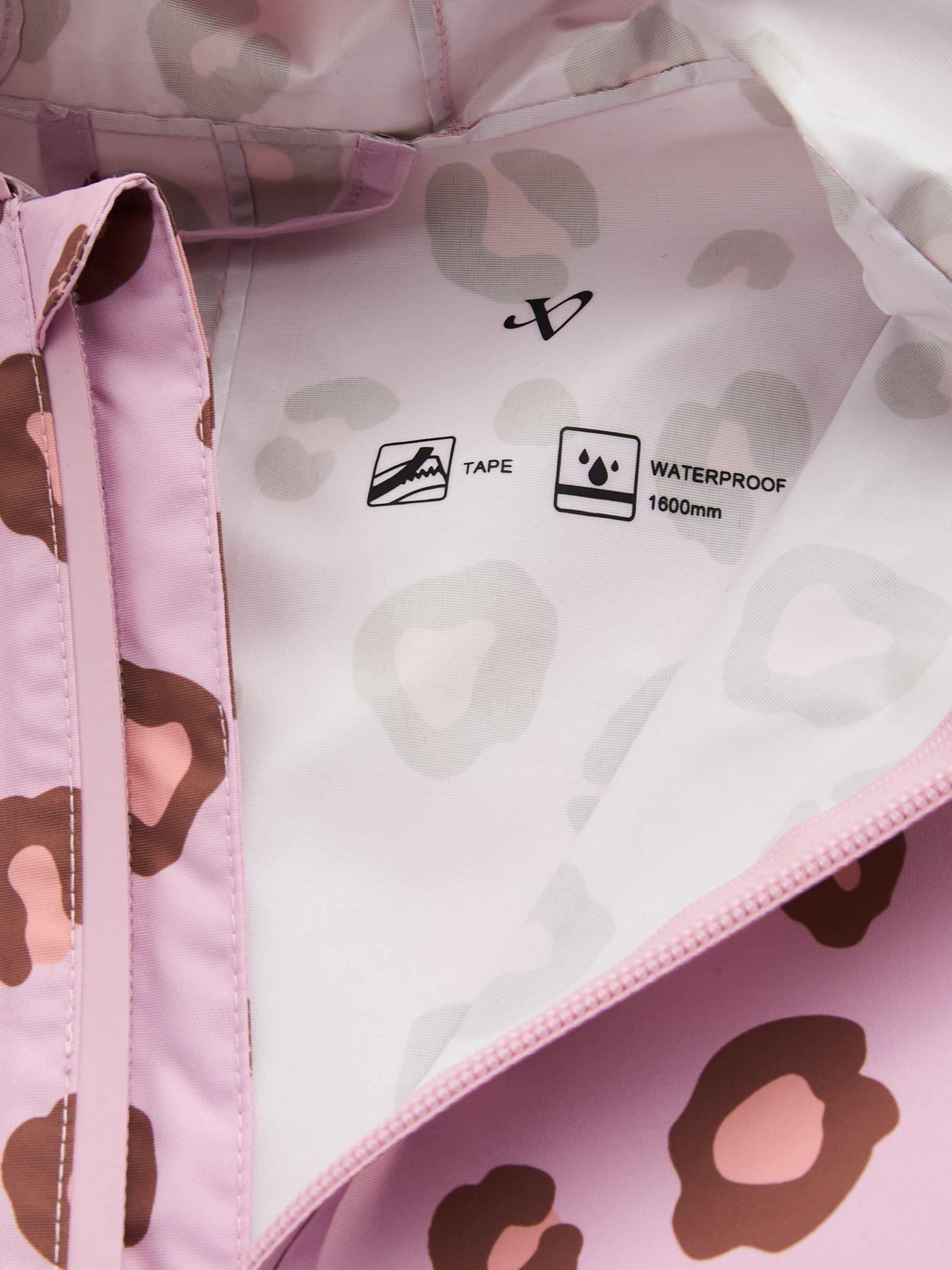 Image 4 of 5 of The Very Collection Girls Printed Basic Zip Through Puddle Suit - Pink