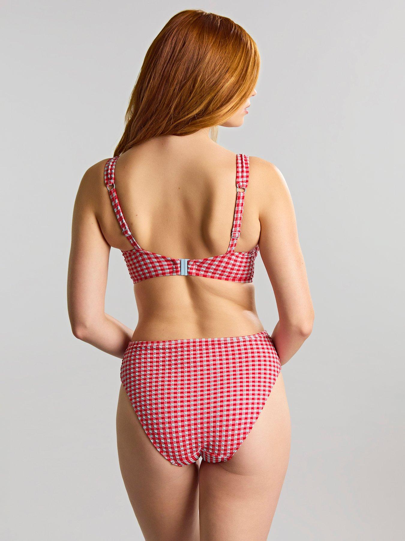 image of panache-panache-red-gingham-olivia-full-cup-bikini-top