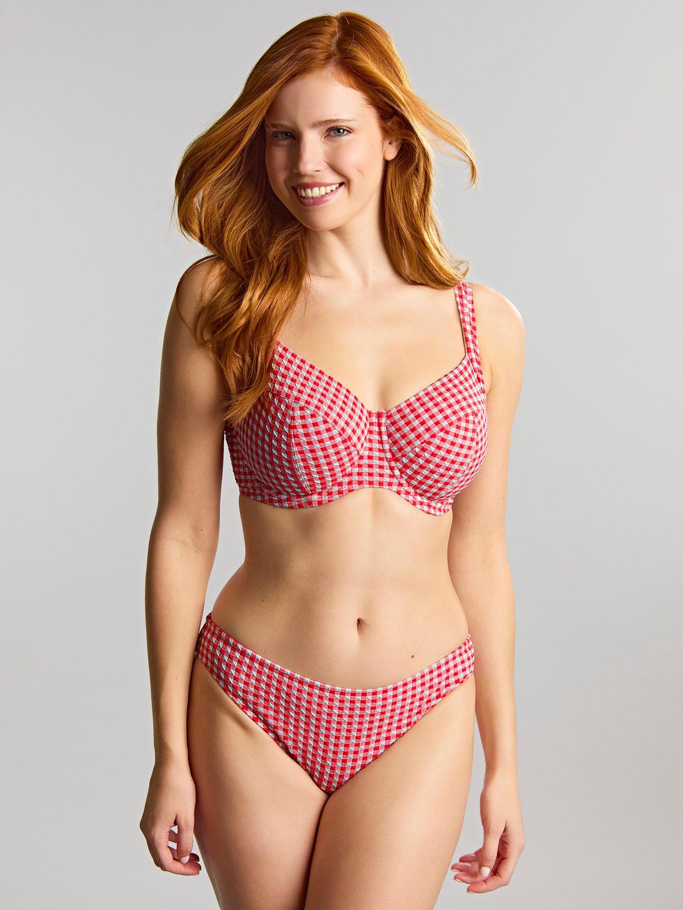 Image 3 of 4 of Panache Red Gingham Olivia Full Cup Bikini Top