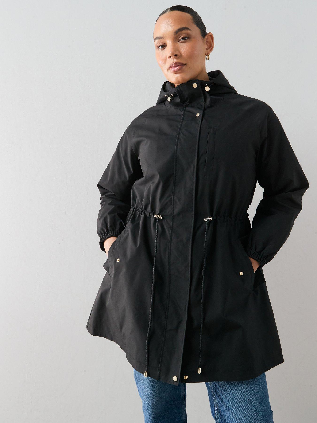 The Very Collection Curve Cinched Waist Showerproof Jacket - Black