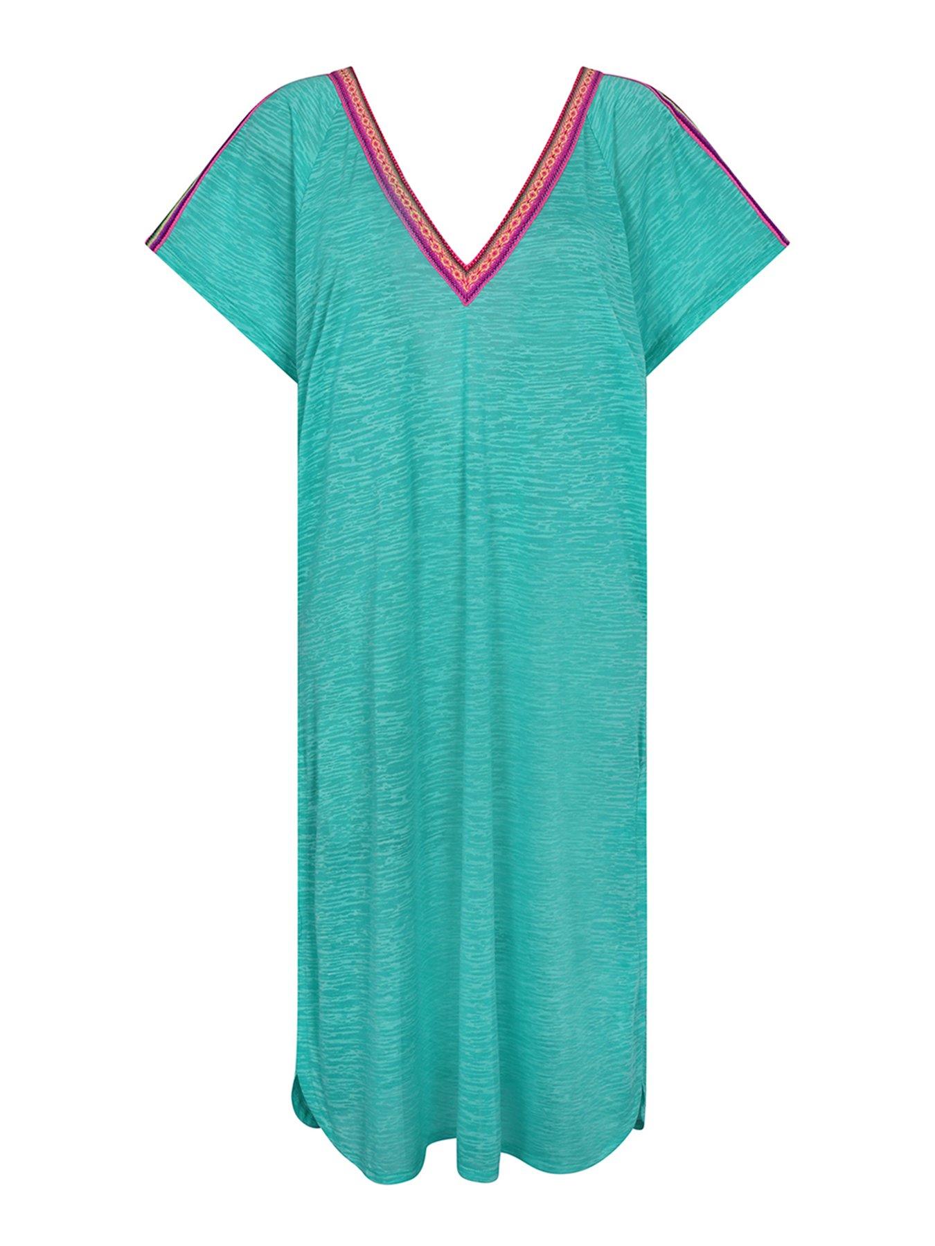 Image 2 of 2 of PITUSA V-Back Midi Beach Dress - Mint