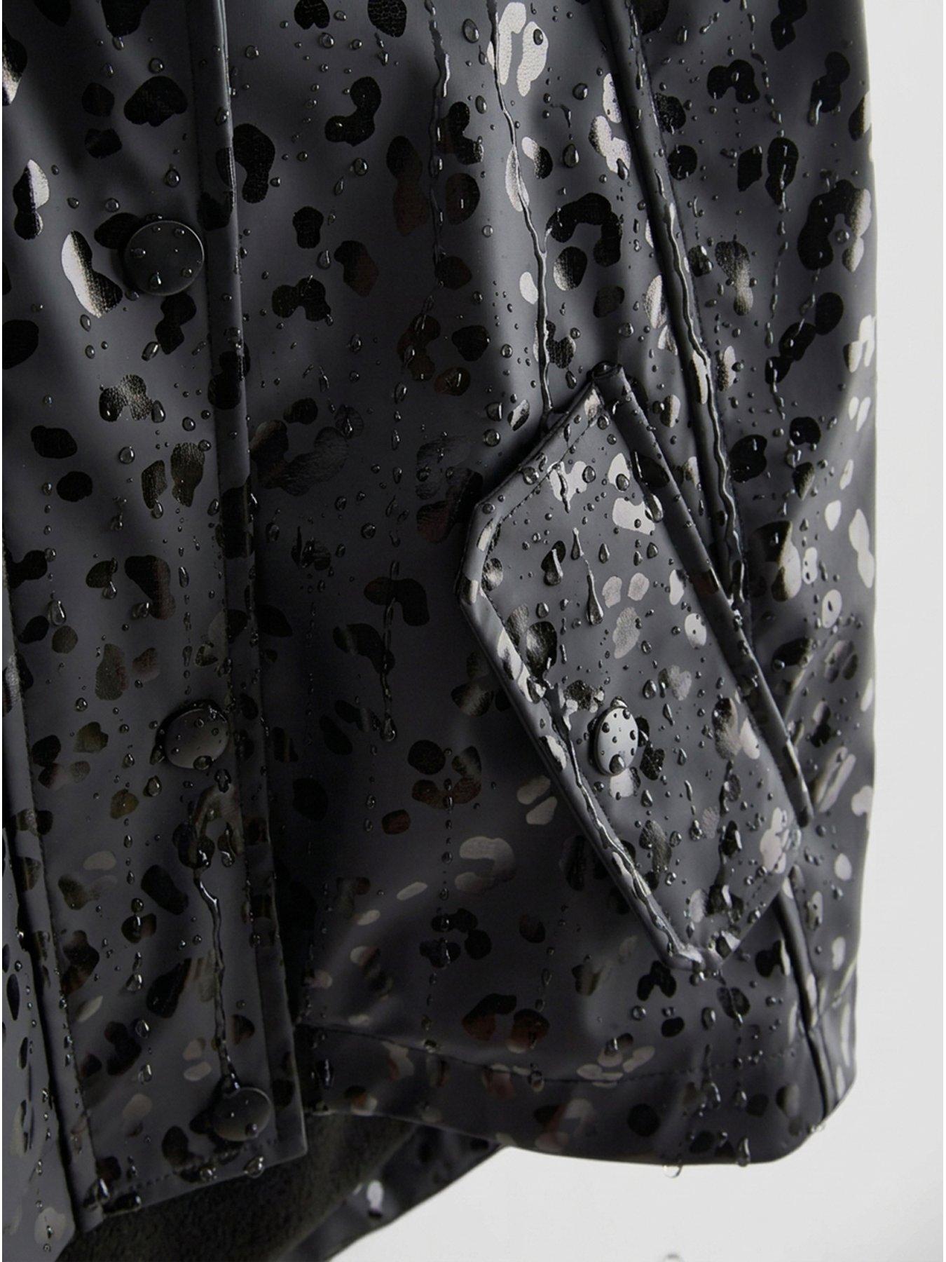 Image 5 of 5 of The Very Collection Girls Shiny Leopard Rainmac (3 - 16 years) - Black