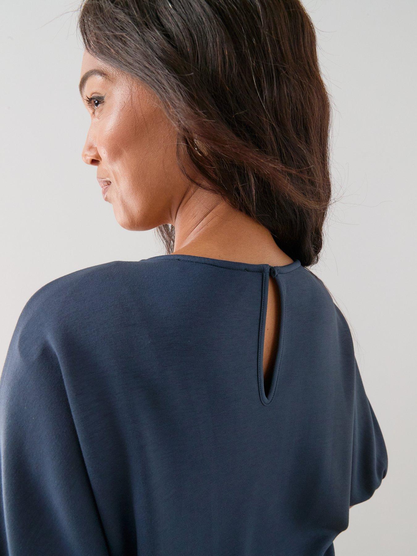 Image 5 of 6 of The Very Collection Curve Batwing Co-Ord Top - Navy