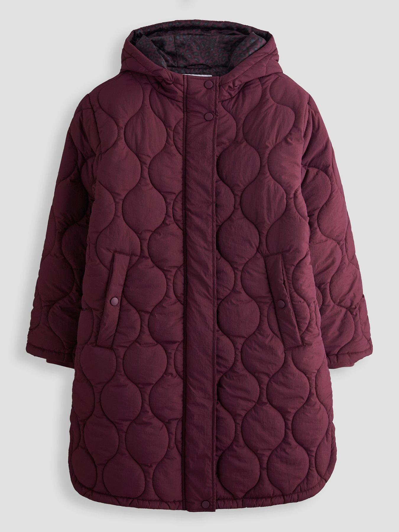 The Very Collection Girls Quilted Regular Mid Length Coat - Red