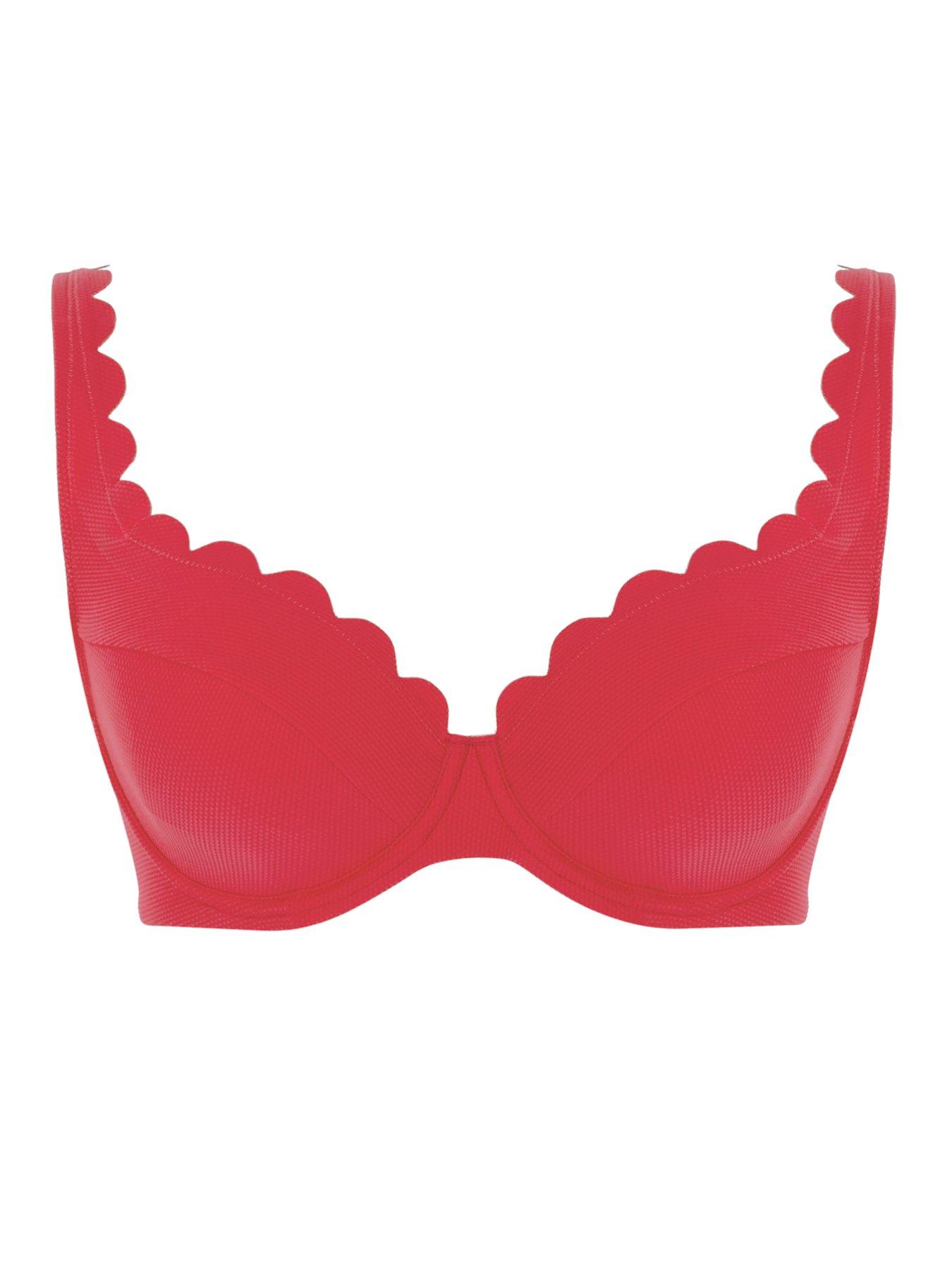 Image 3 of 3 of Panache Spirit Red Lauren Plunge Bikini Top - Red