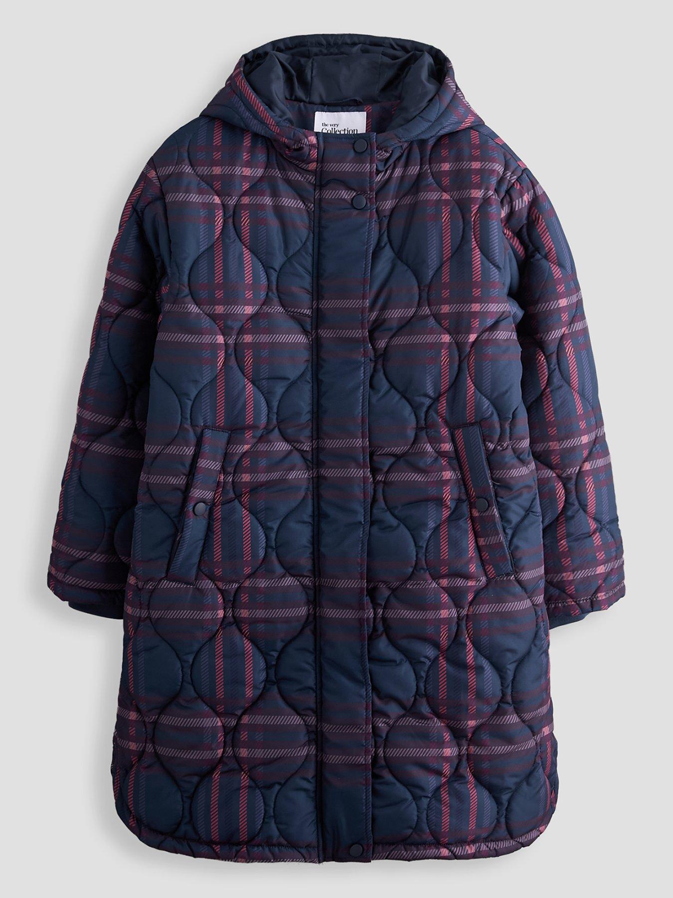 Image 1 of 5 of The Very Collection Girls Quilted Regular Knee Length Coat (5 - 16 Years) - Blue