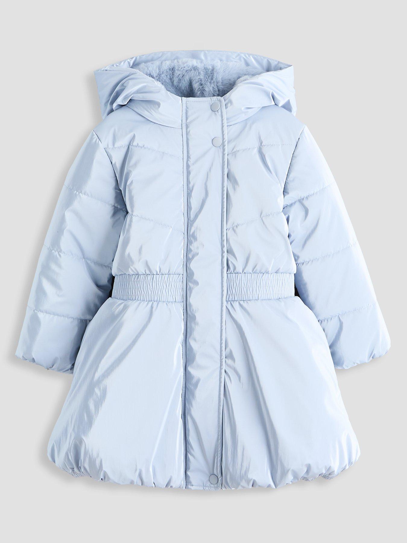 The Very Collection Girls Pearlised Padded Coat With Bag - Blue