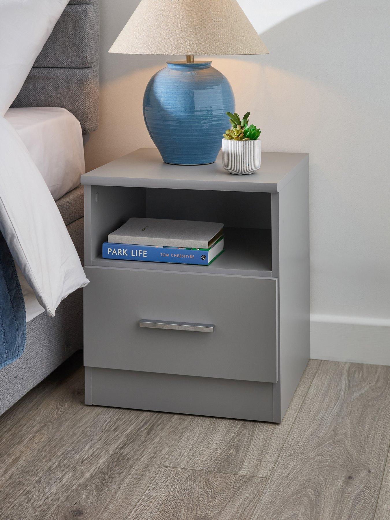 Image 1 of 7 of The Very Collection Panama 1 Drawer Bedside Cabinet - Grey - FSC&reg; Certified