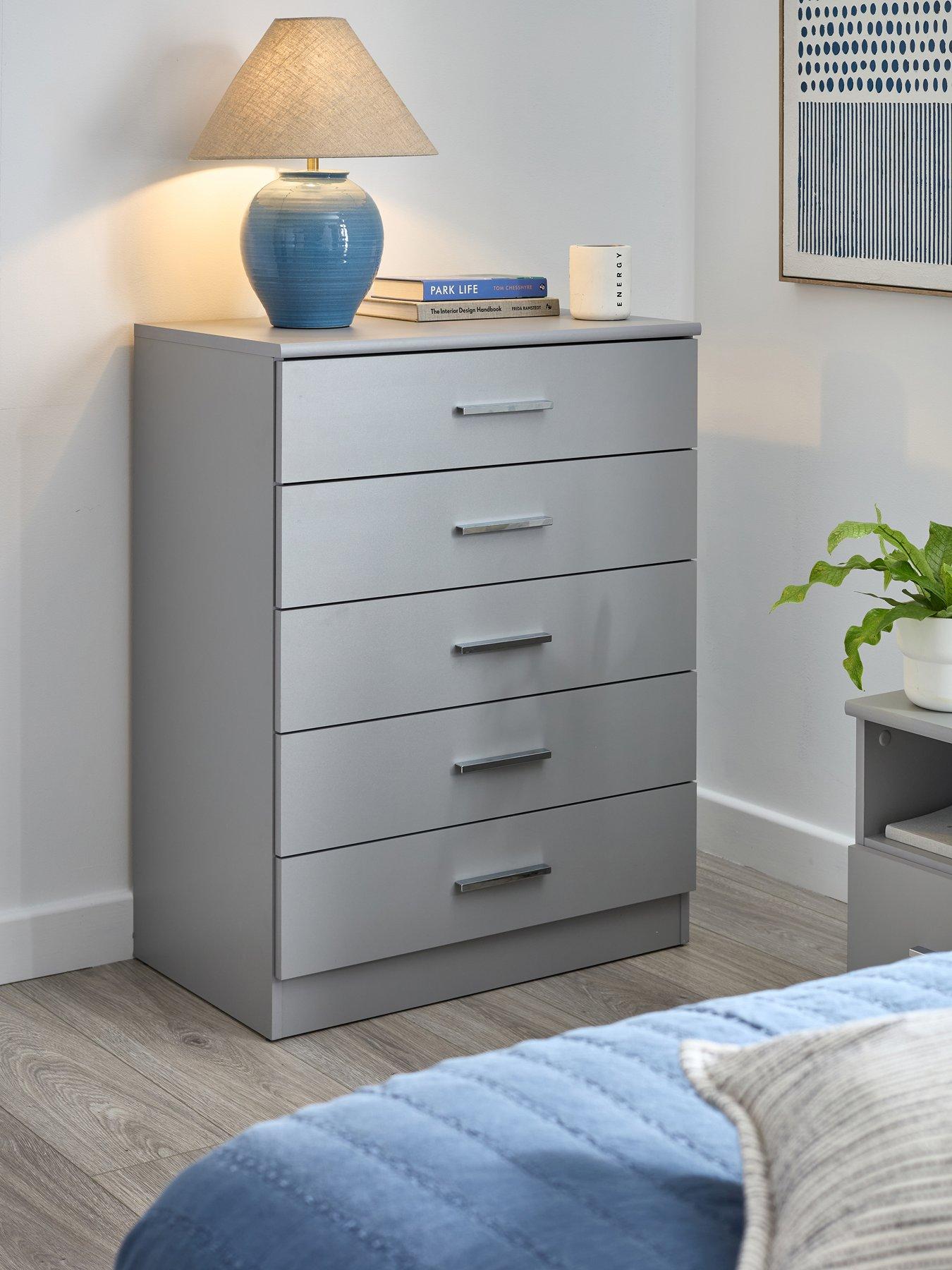  image of the-very-collection-panama-5-drawer-chest-grey