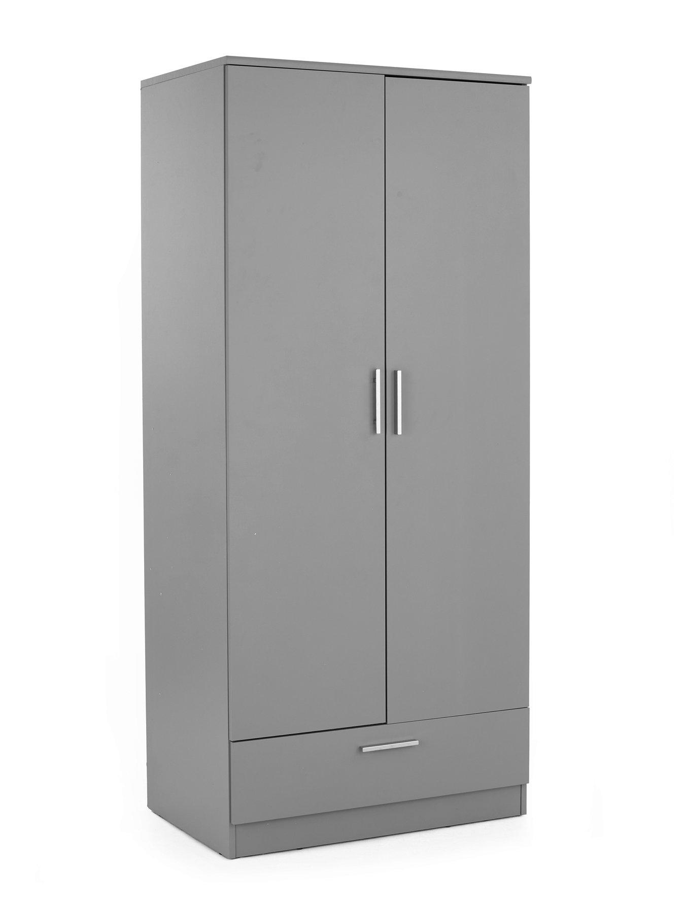 Image 3 of 7 of The Very Collection Panama 2 Door, 1 Drawer Wardrobe - Grey - FSC&reg; Certified