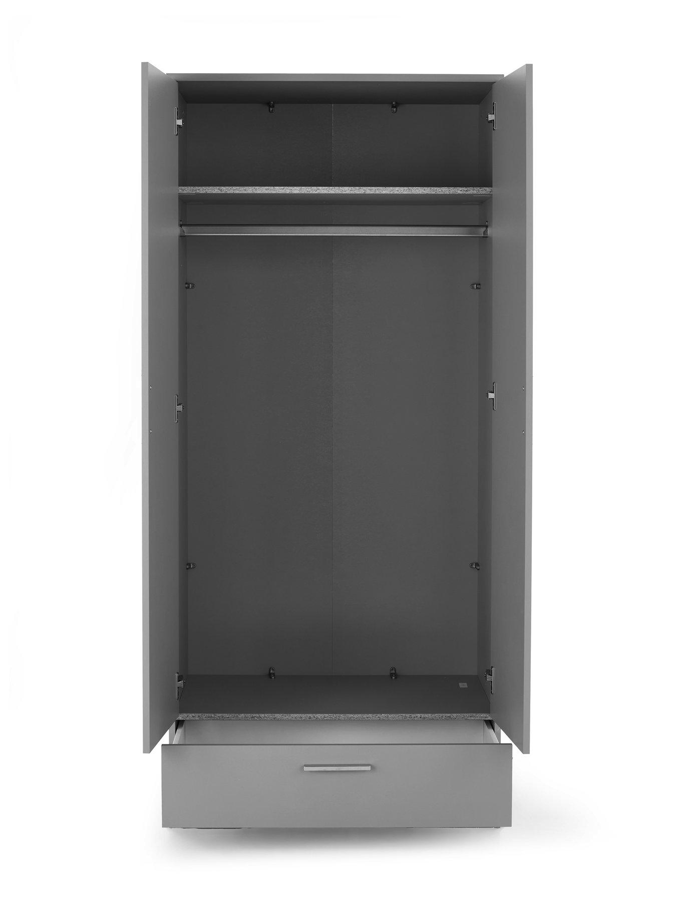 Image 4 of 7 of The Very Collection Panama 2 Door, 1 Drawer Wardrobe - Grey - FSC&reg; Certified