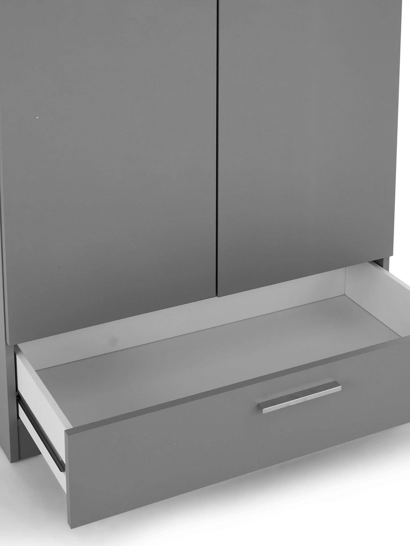 Image 6 of 7 of The Very Collection Panama 2 Door, 1 Drawer Wardrobe - Grey - FSC&reg; Certified