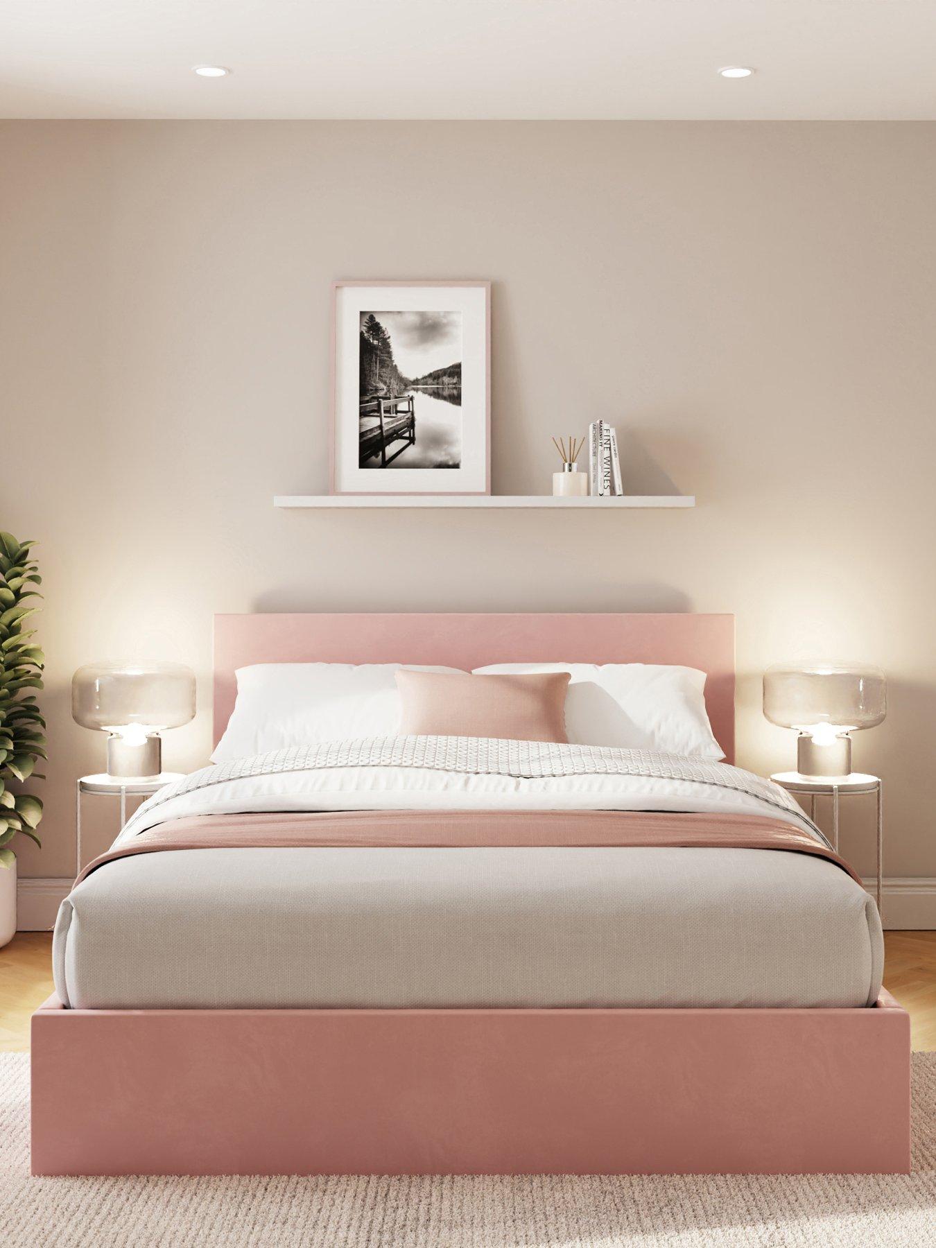 Image 1 of 7 of GFW Odessa Velvet End Lift Up Storage Ottoman Bed&nbsp;with Mattress Options (Buy &amp; SAVE!)