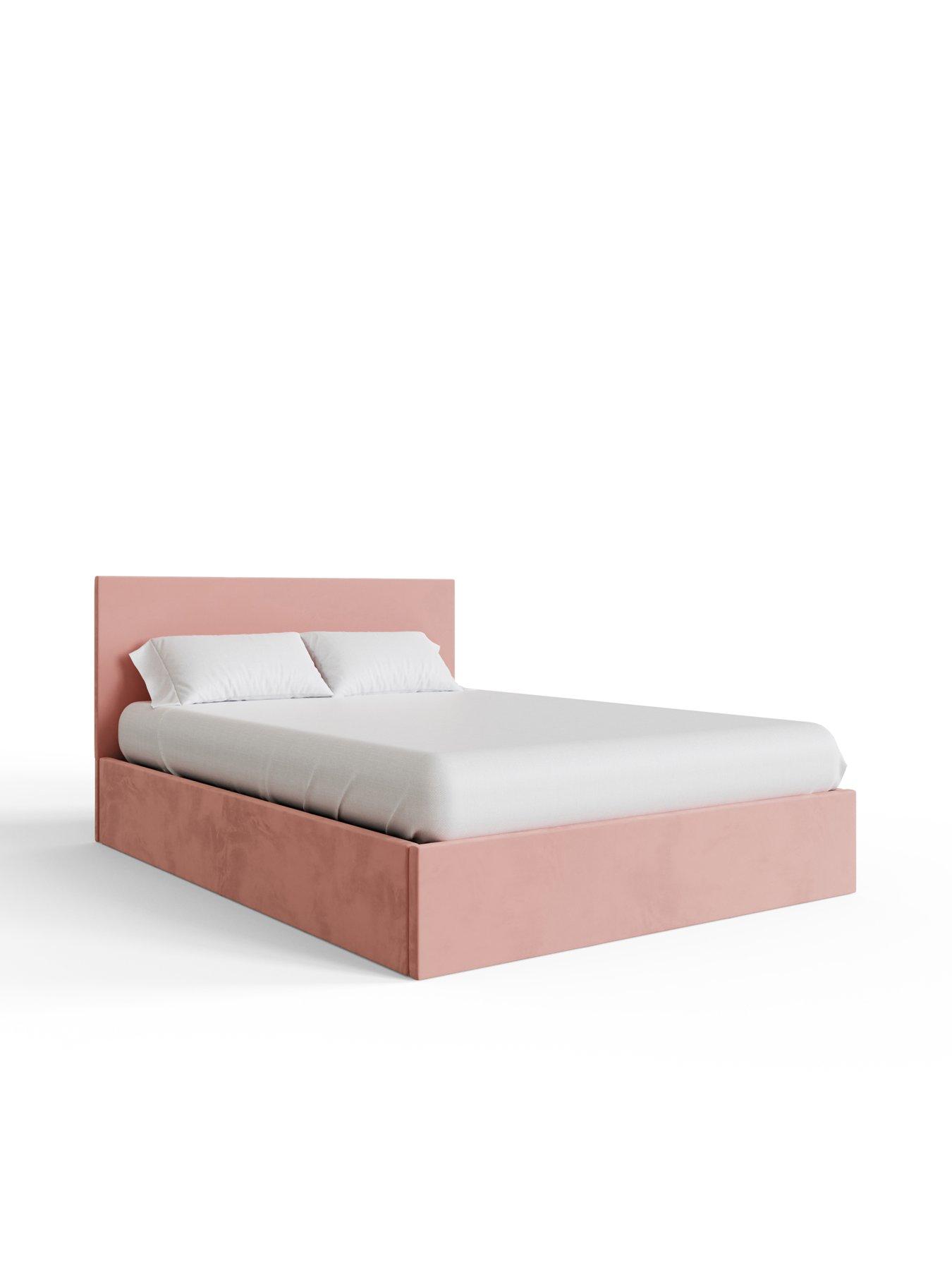 Image 3 of 7 of GFW Odessa Velvet End Lift Up Storage Ottoman Bed&nbsp;with Mattress Options (Buy &amp; SAVE!)
