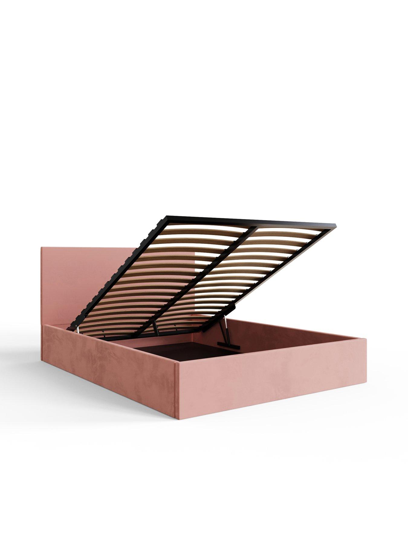 Image 6 of 7 of GFW Odessa Velvet End Lift Up Storage Ottoman Bed&nbsp;with Mattress Options (Buy &amp; SAVE!)