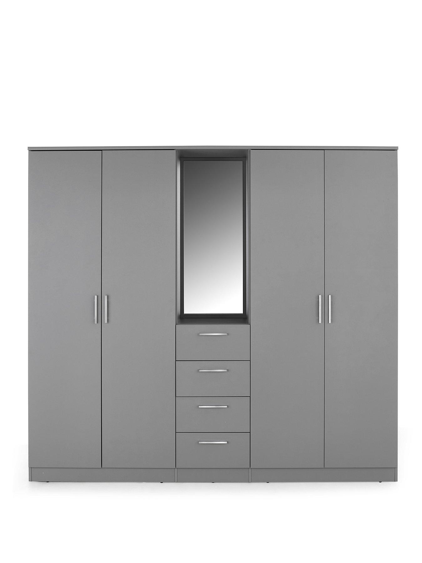 Image 2 of 7 of The Very Collection Panama 4 Door 4 Drawer Combi Fitment with Mirror - Grey - FSC&reg; Certified