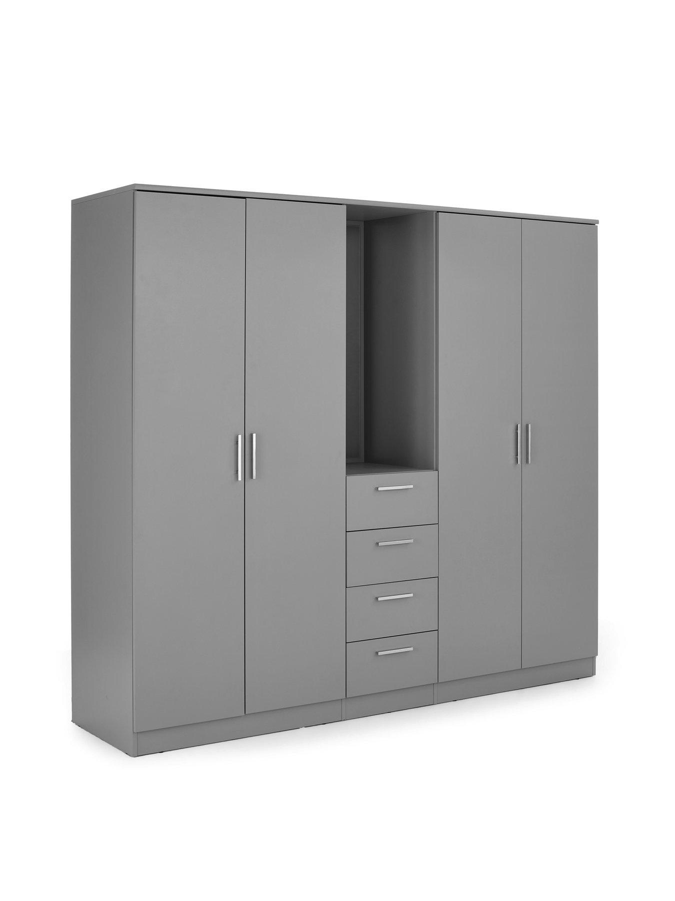 Image 3 of 7 of The Very Collection Panama 4 Door 4 Drawer Combi Fitment with Mirror - Grey - FSC&reg; Certified