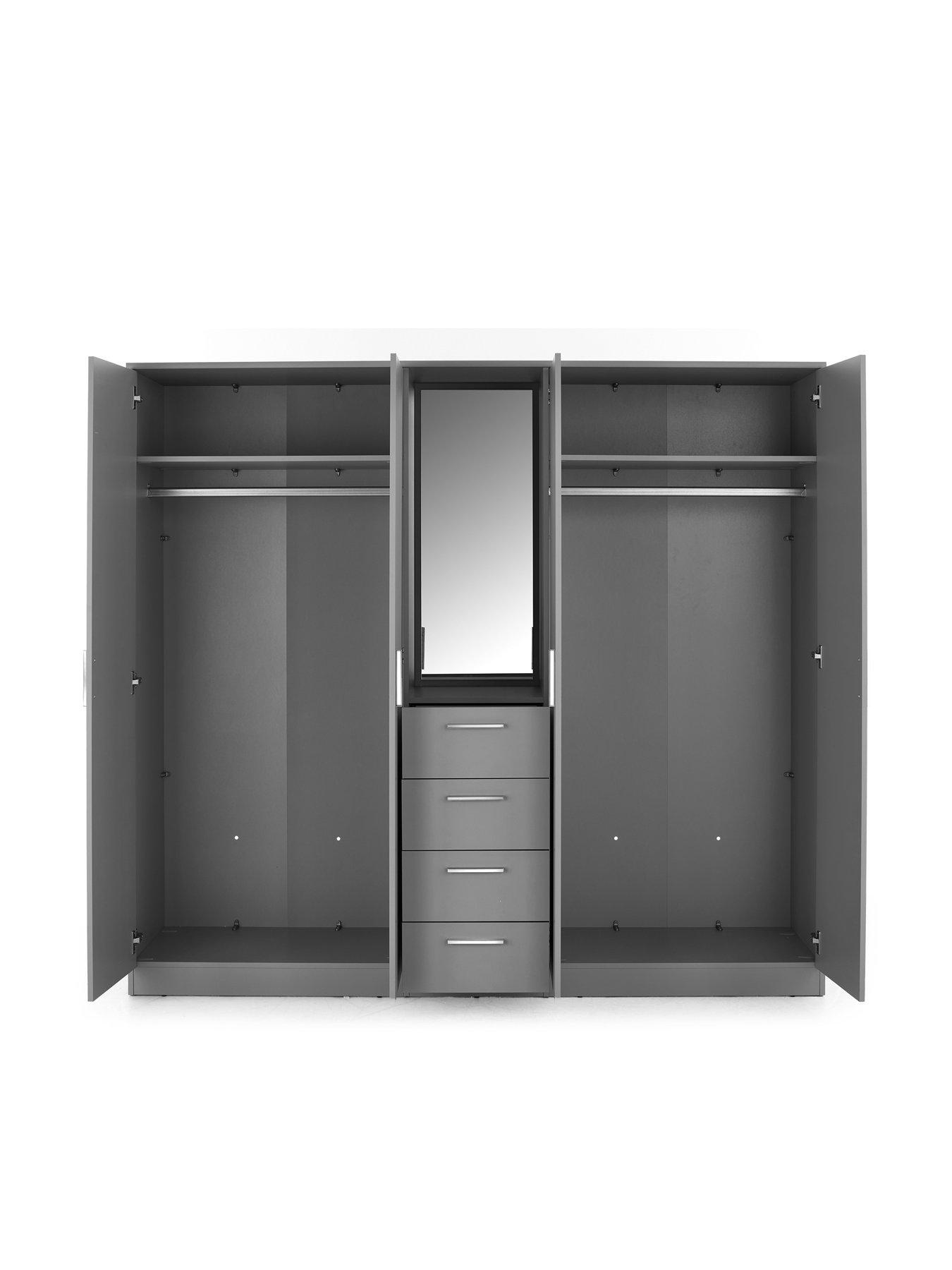 Image 4 of 7 of The Very Collection Panama 4 Door 4 Drawer Combi Fitment with Mirror - Grey - FSC&reg; Certified