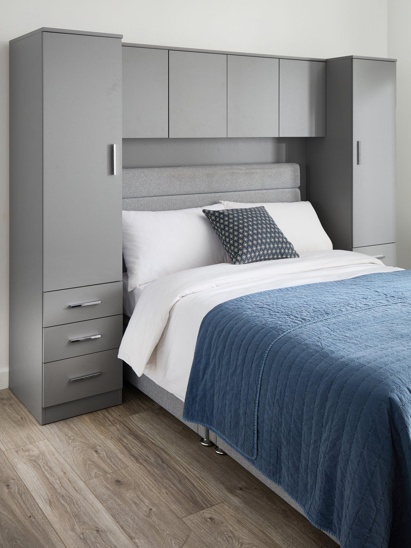  image of the-very-collection-panama-overbed-wardrobe-grey