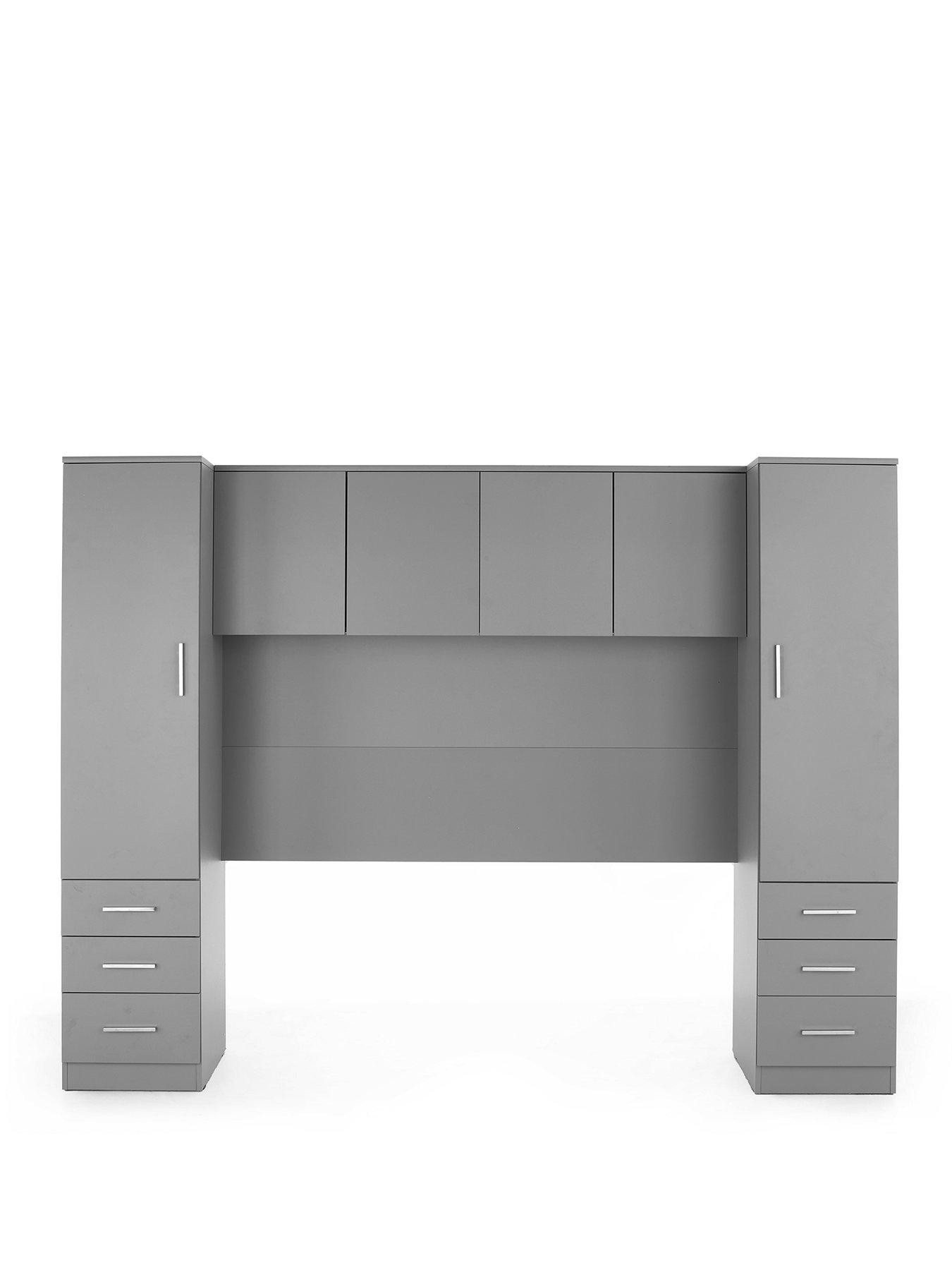  image of the-very-collection-panama-overbed-wardrobe-grey