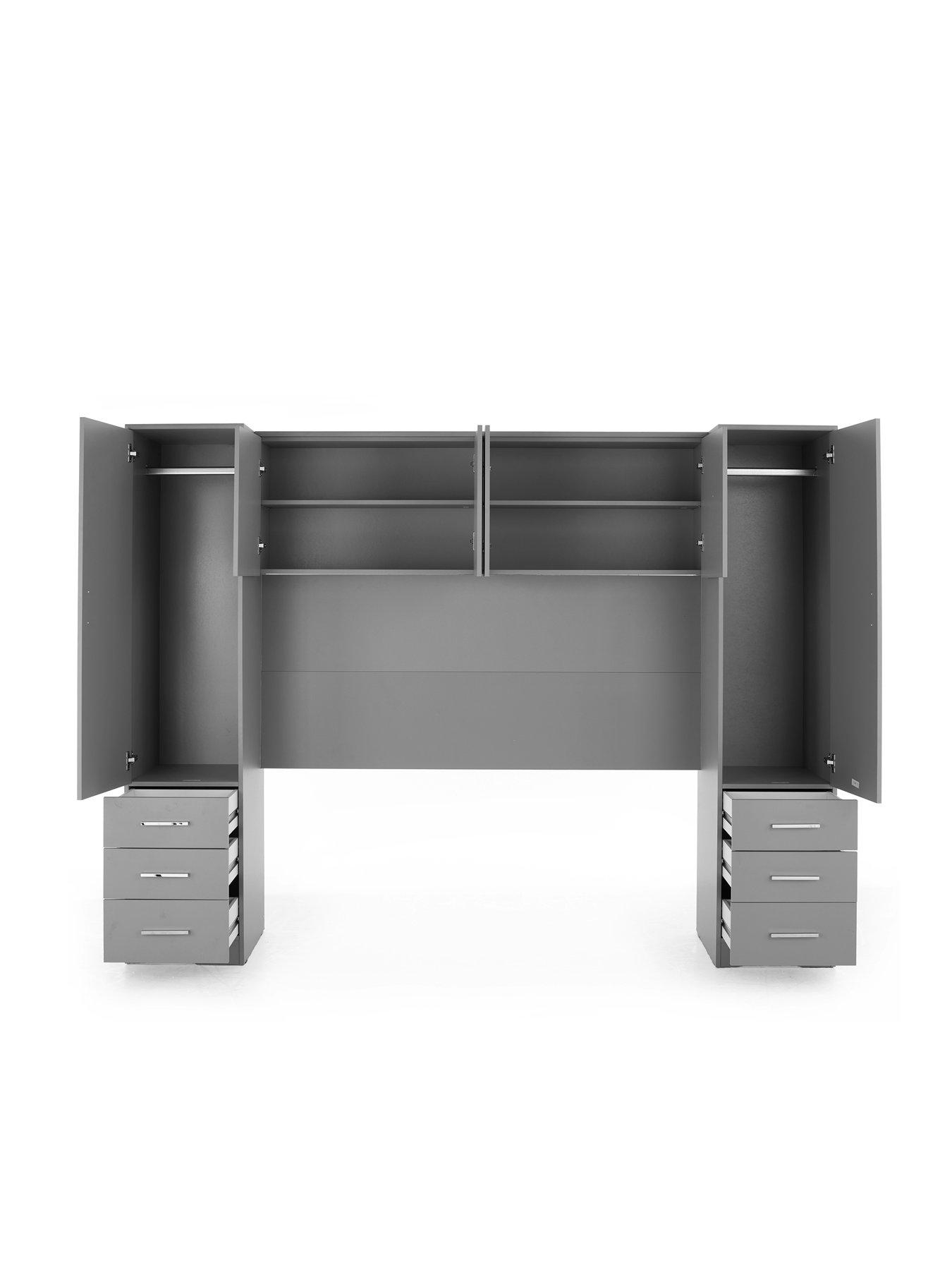 image of the-very-collection-panama-overbed-wardrobe-grey