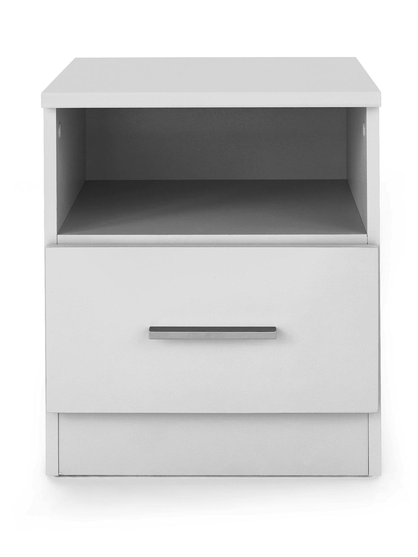 Image 2 of 7 of The Very Collection Panama 1 Drawer Bedside Cabinet - White