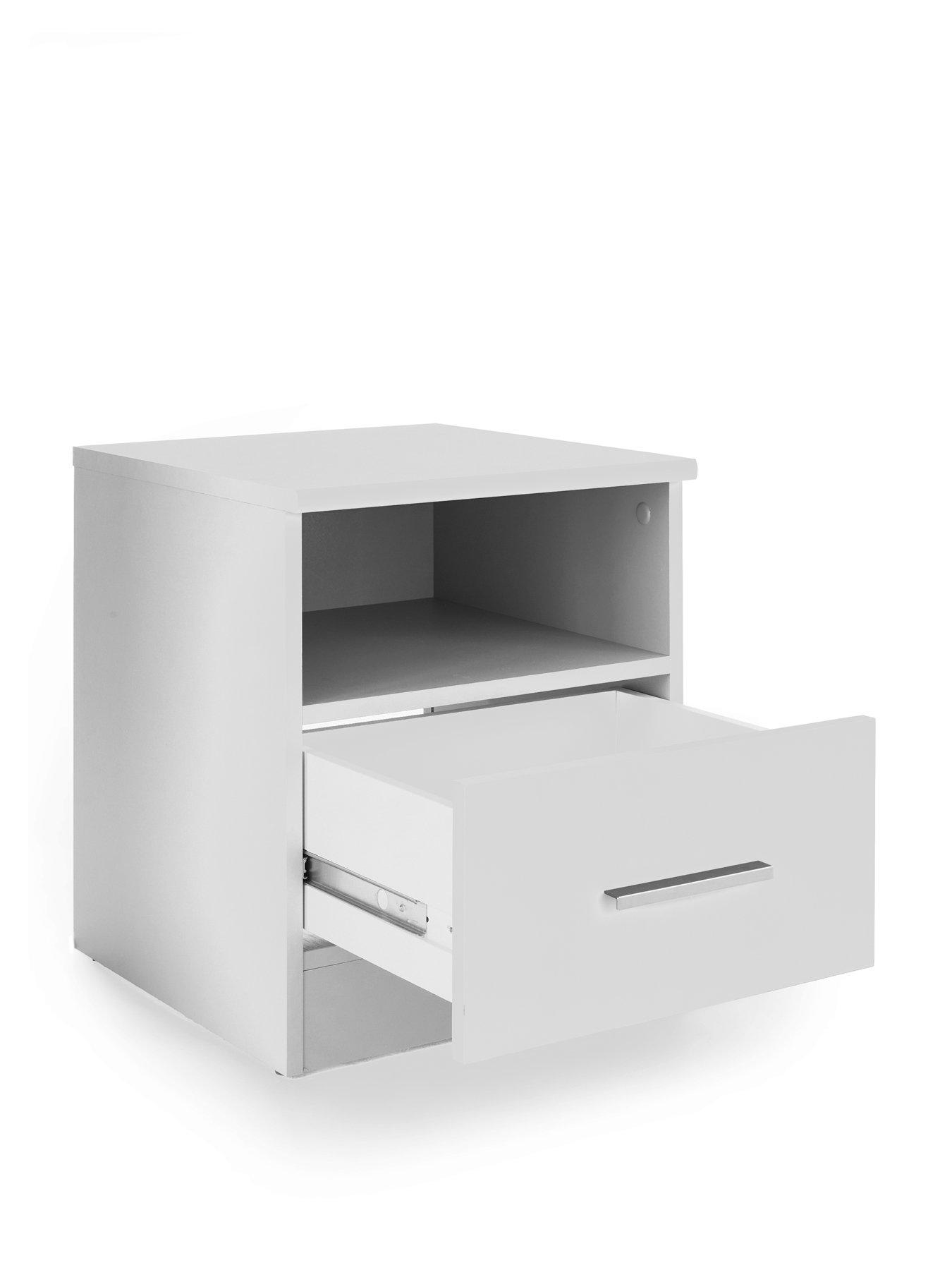 Image 4 of 7 of The Very Collection Panama 1 Drawer Bedside Cabinet - White