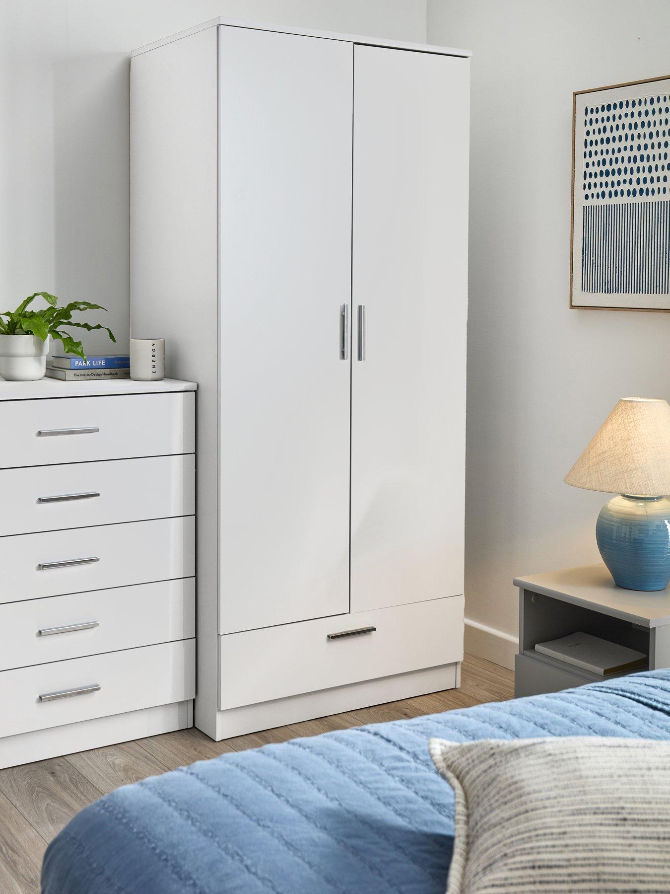 Image 1 of 7 of The Very Collection Panama 2 Door, 1 Drawer Wardrobe - White - FSC&reg; Certified