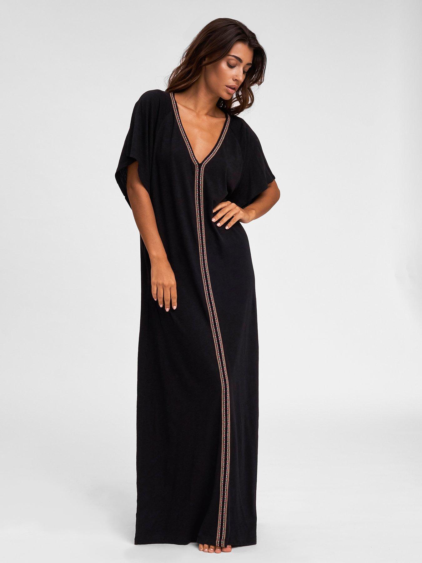 PITUSA Pima Abaya Beach Dress - Black