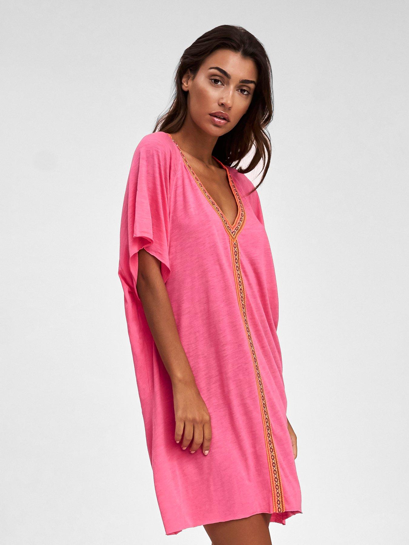 PITUSA Pima Mini Abaya Beach Dress - Pink