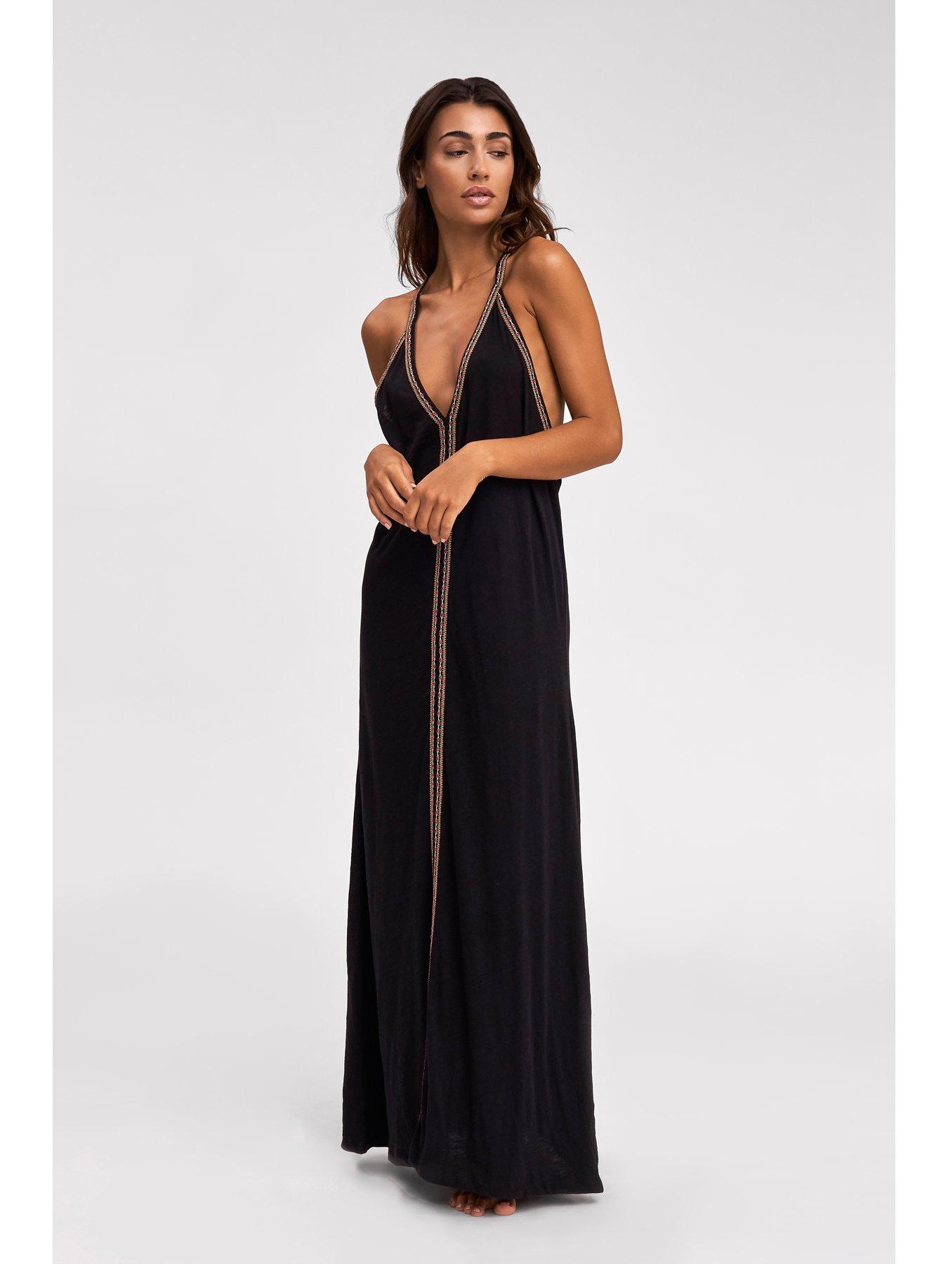  image of pitusa-pima-maxi-beach-dress-black