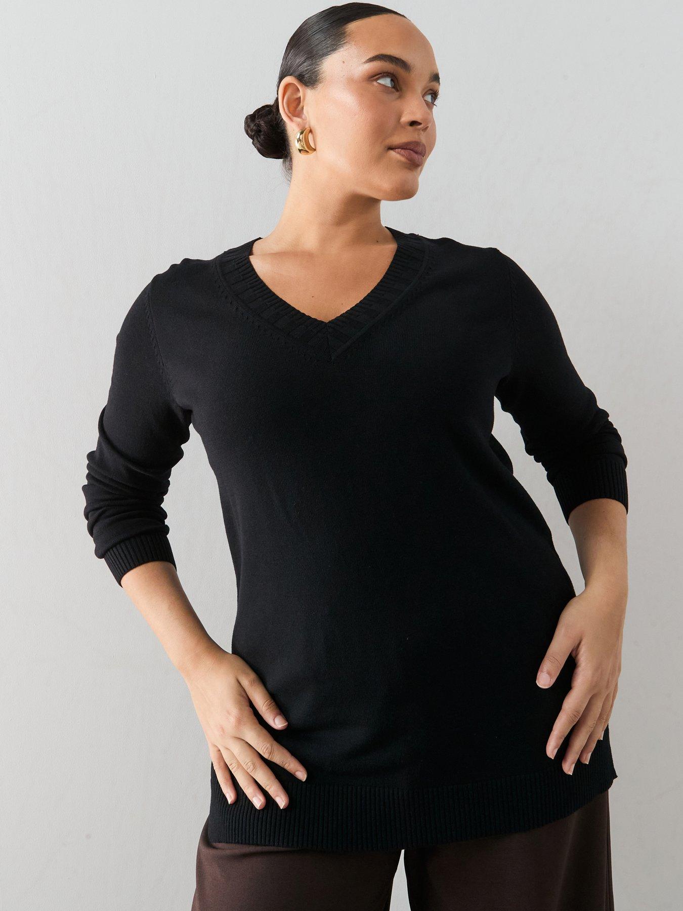 The Very Collection Curve Classic Comfort V Neck Longline Jumper