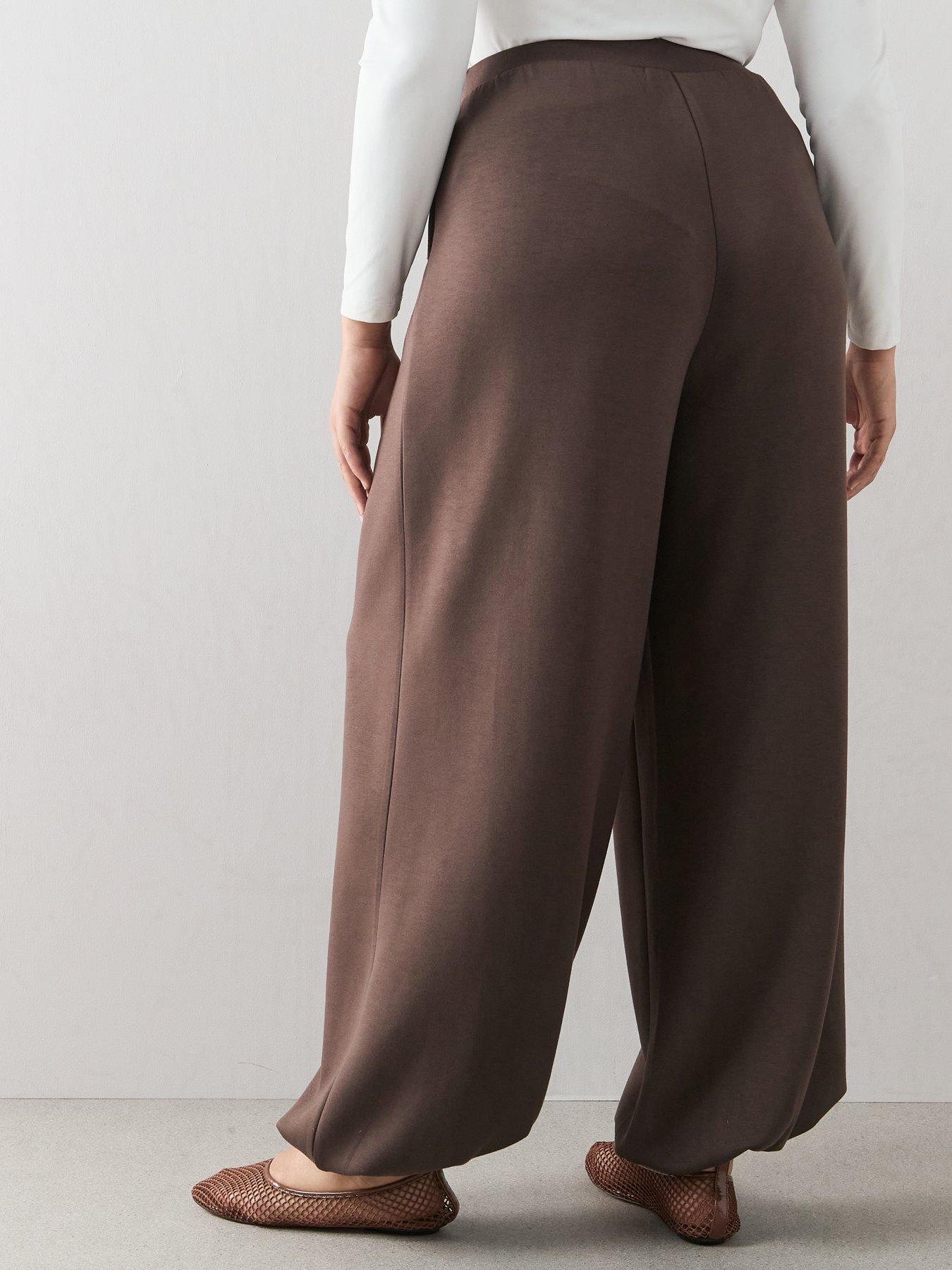 Image 2 of 6 of The Very Collection Curve Elastic Draped Cuffed Jogger Co-ord - Brown