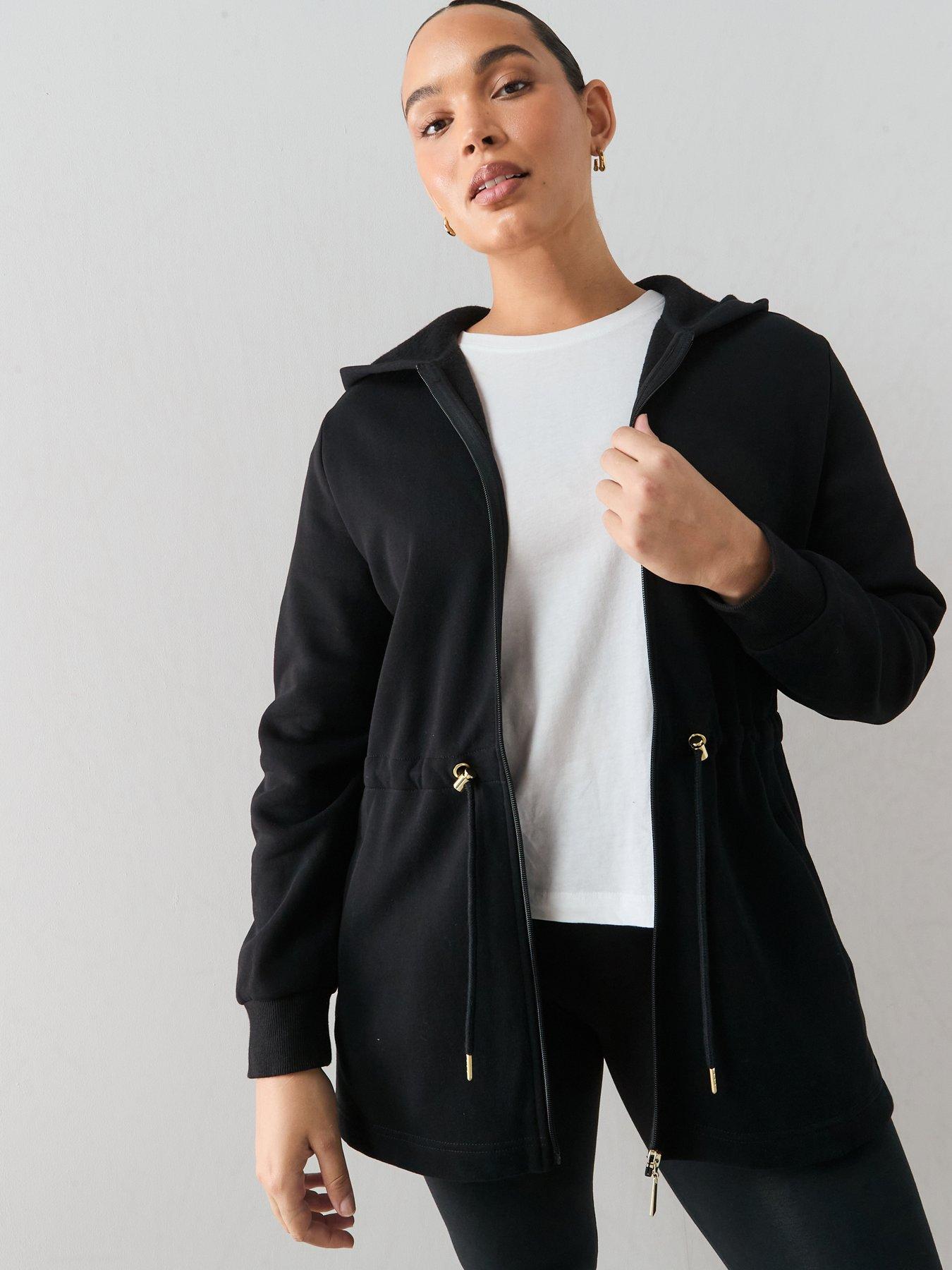 The Very Collection Curve Essential Zip Through Hoodie - Black