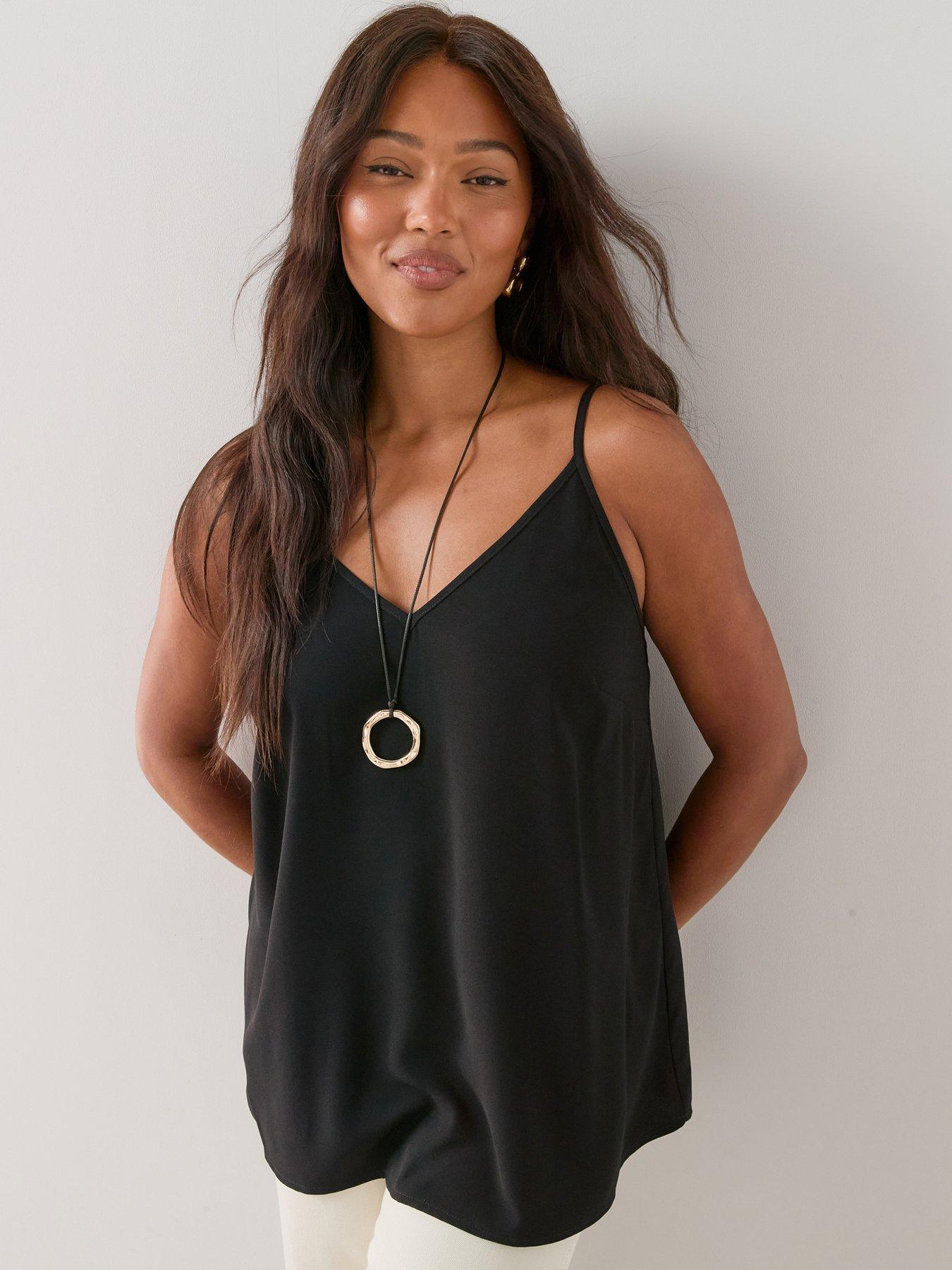 The Very Collection Curve Essential Longline Cami Top - Black
