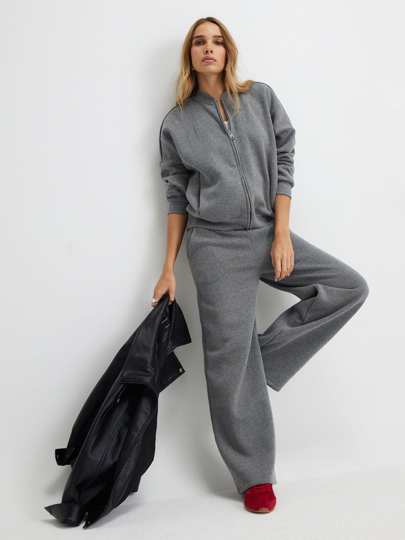 Image 1 of 4 of River Island Wide Leg Joggers - Grey