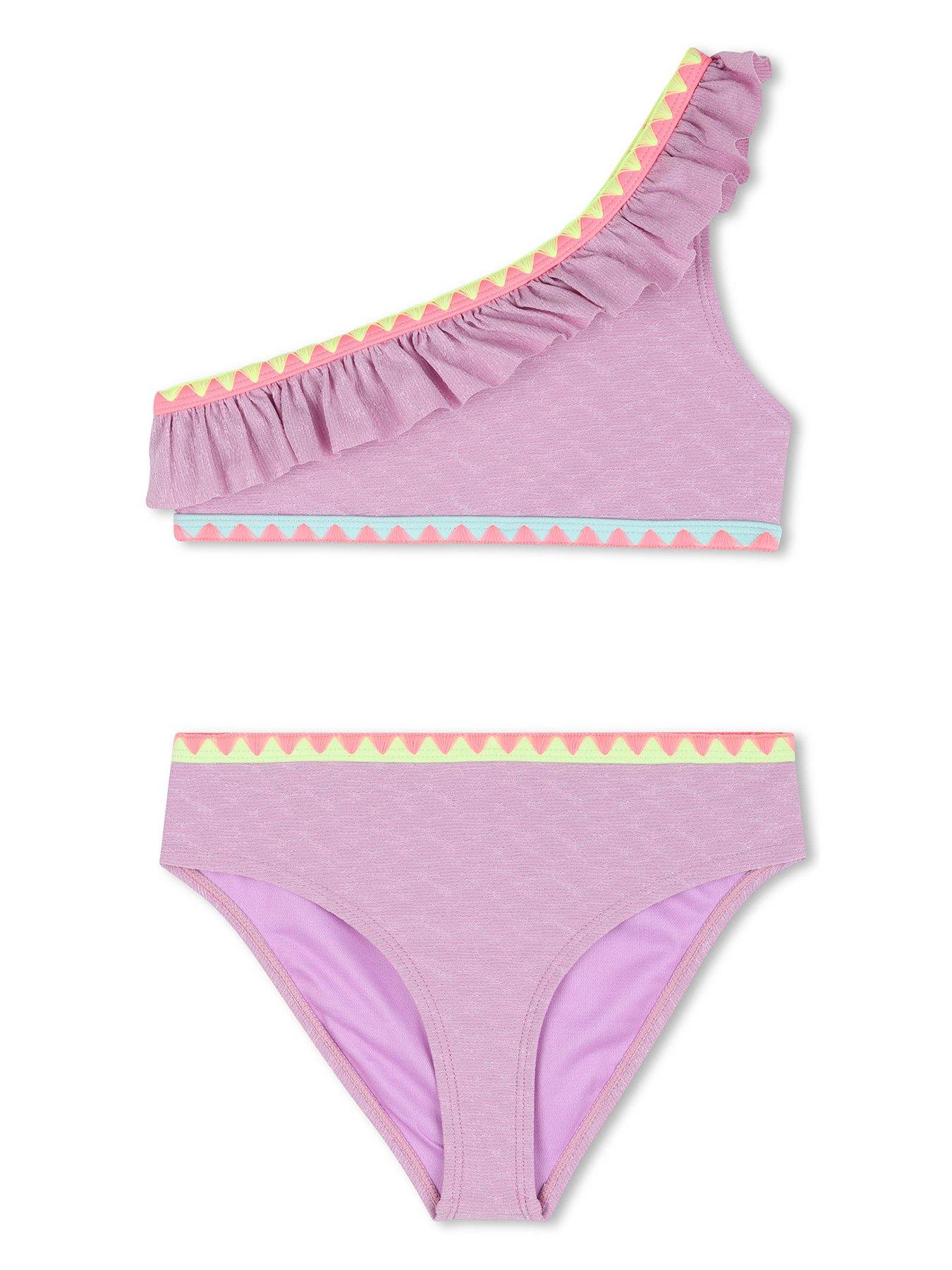 Billieblush Girls One Shoulder Bikini - Purple