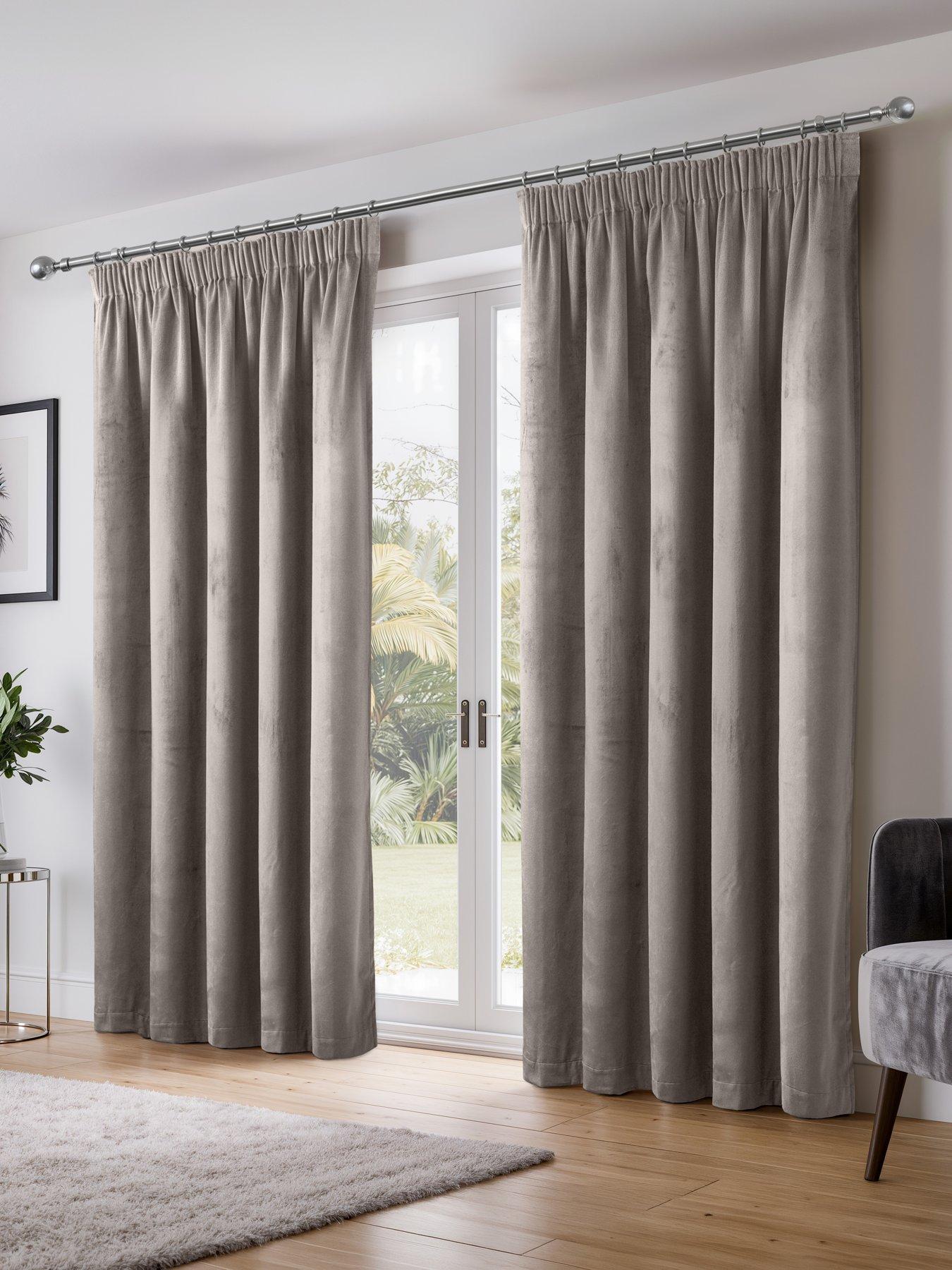 Image 2 of 5 of The Very Collection Dusk Velvet Blackout 90x90'' Pencil Pleat