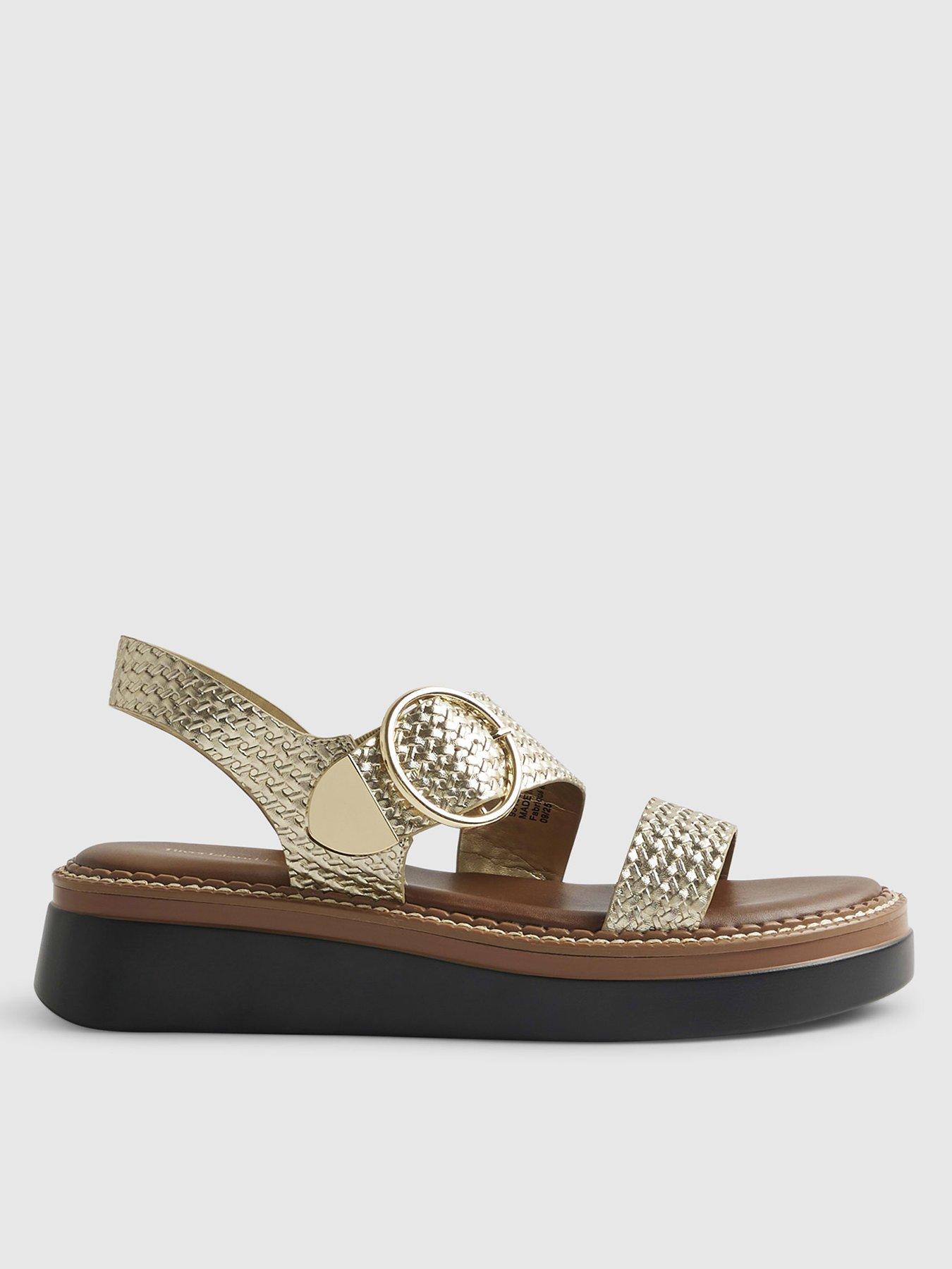  image of river-island-two-part-ring-buckle-flatform-gold